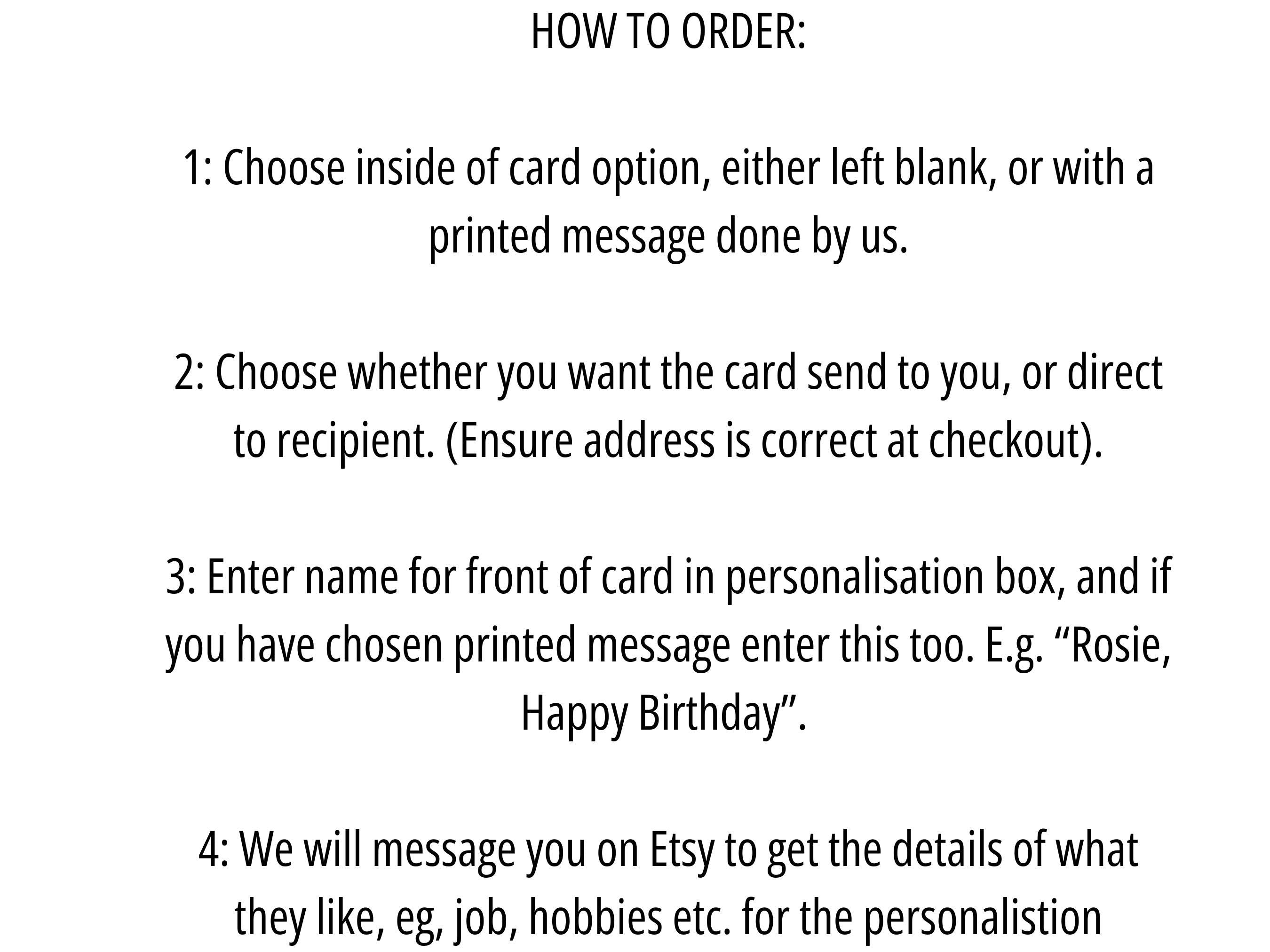 Birthday Card - fully customised for recipient | Cute Greeting Cards | Birthday Gift Idea for friends, personalised, humourous card
