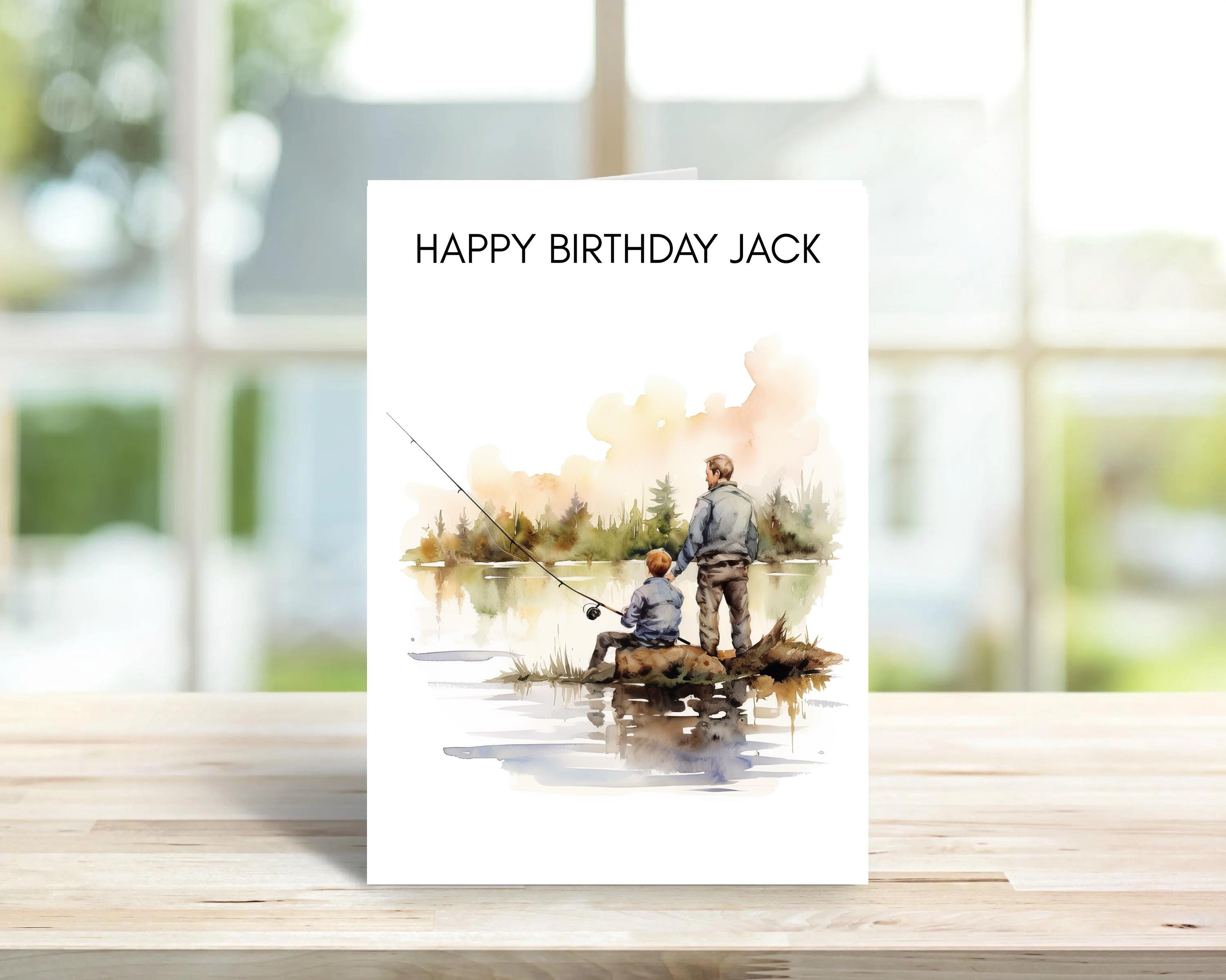 Birthday Card, fishing design