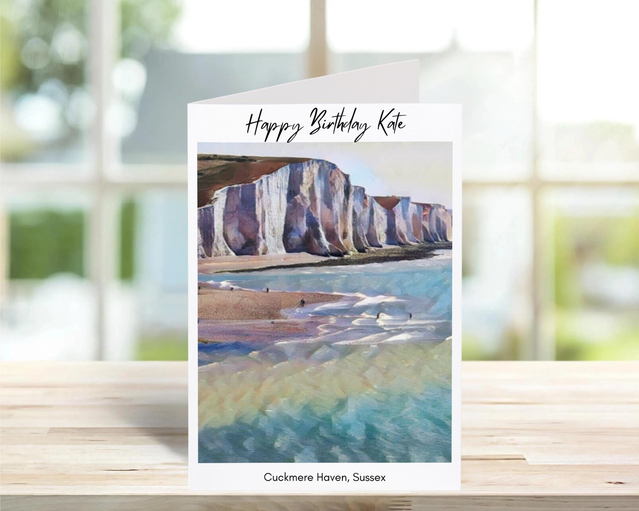 Cuckmere Haven Birthday Card -Traditional, sketch | Greeting Cards | Birthday Gift Idea for friends, town and city card, Sussex