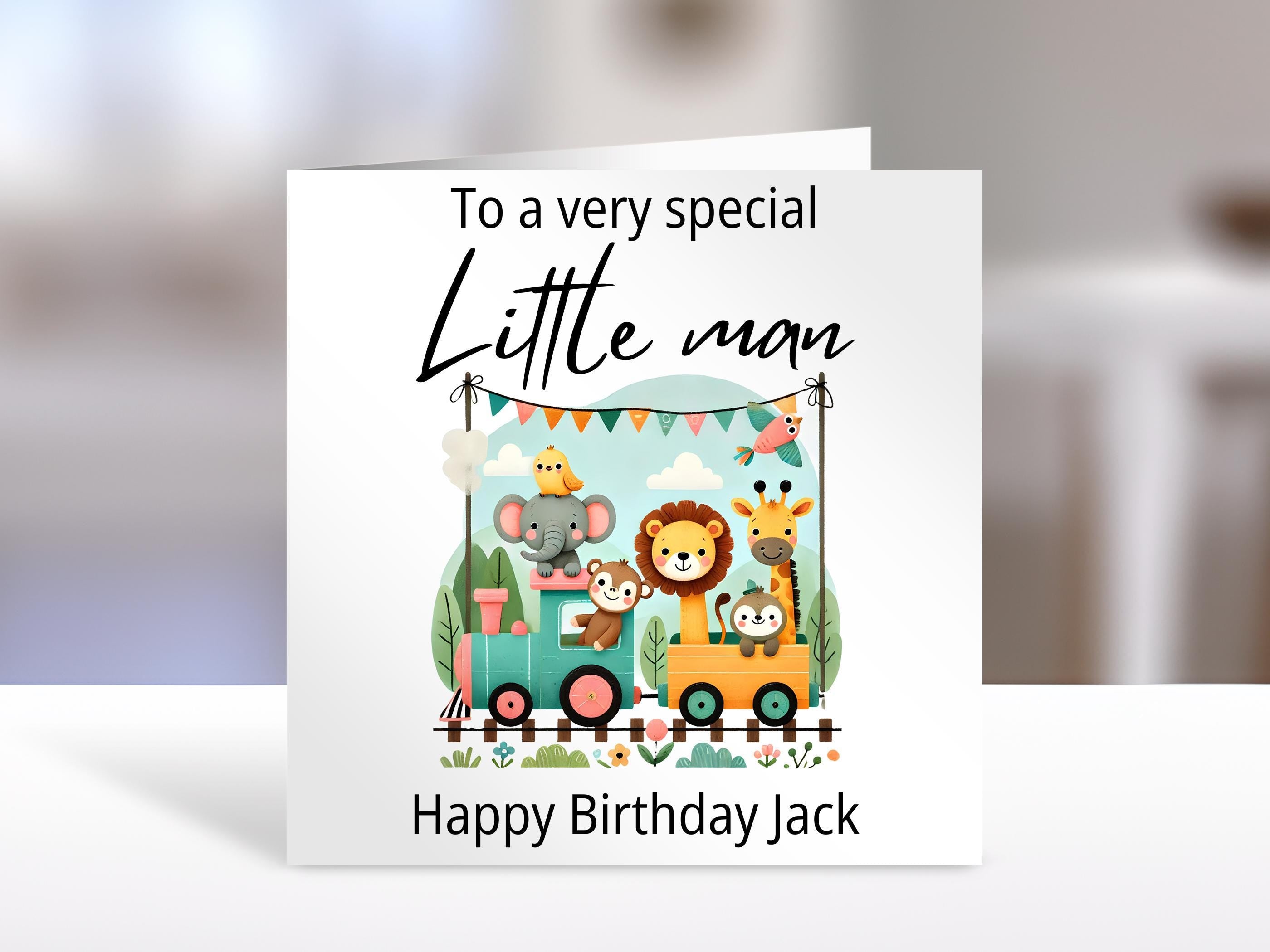 Personalised Jungle Birthday Card for Nephew Brother Son – Custom Family Greeting Card Home Gift