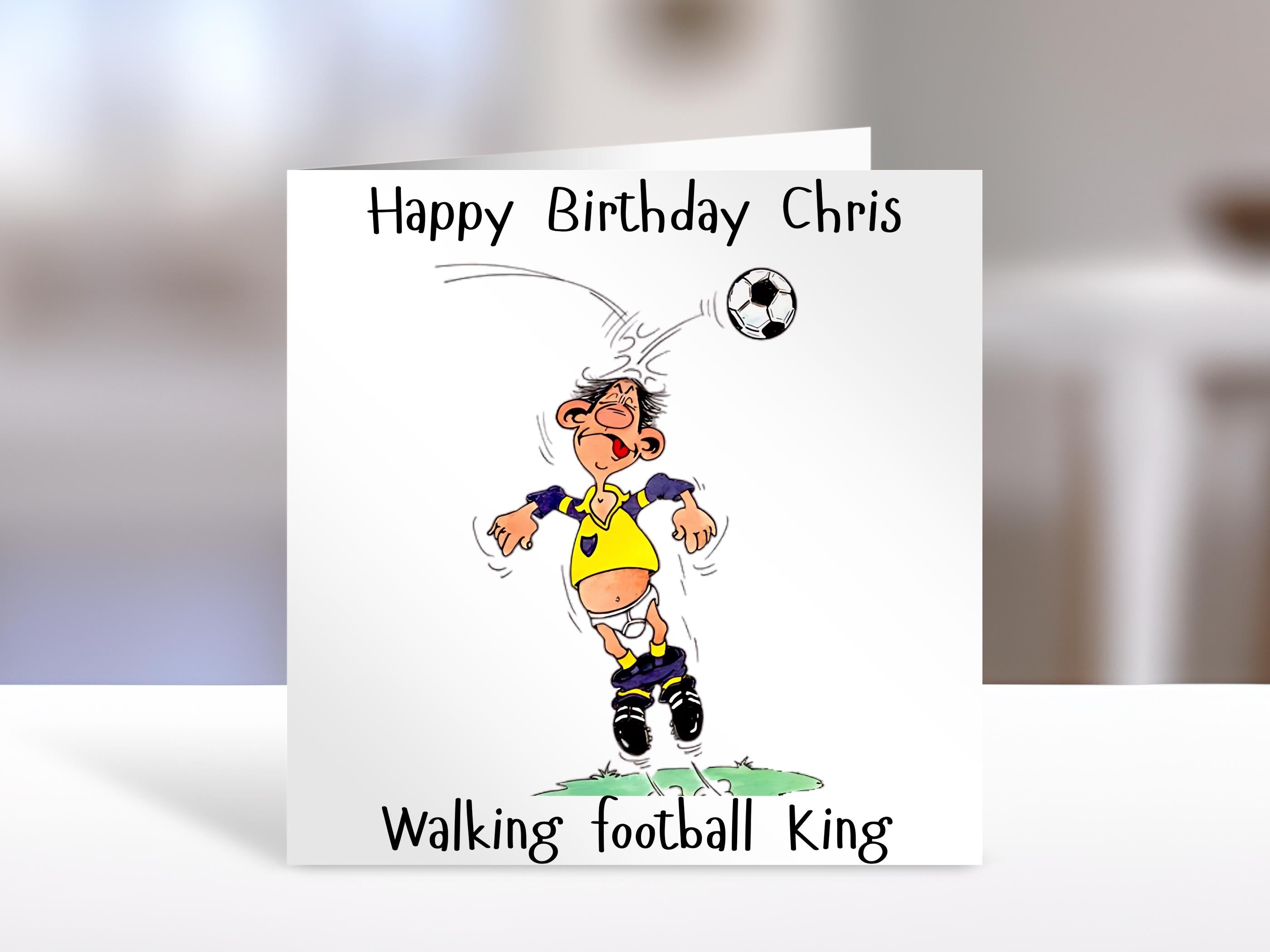 Birthday Card -walking football, Humorous Custom Football Gift for Family, Funny Soccer Cards for Men & Women