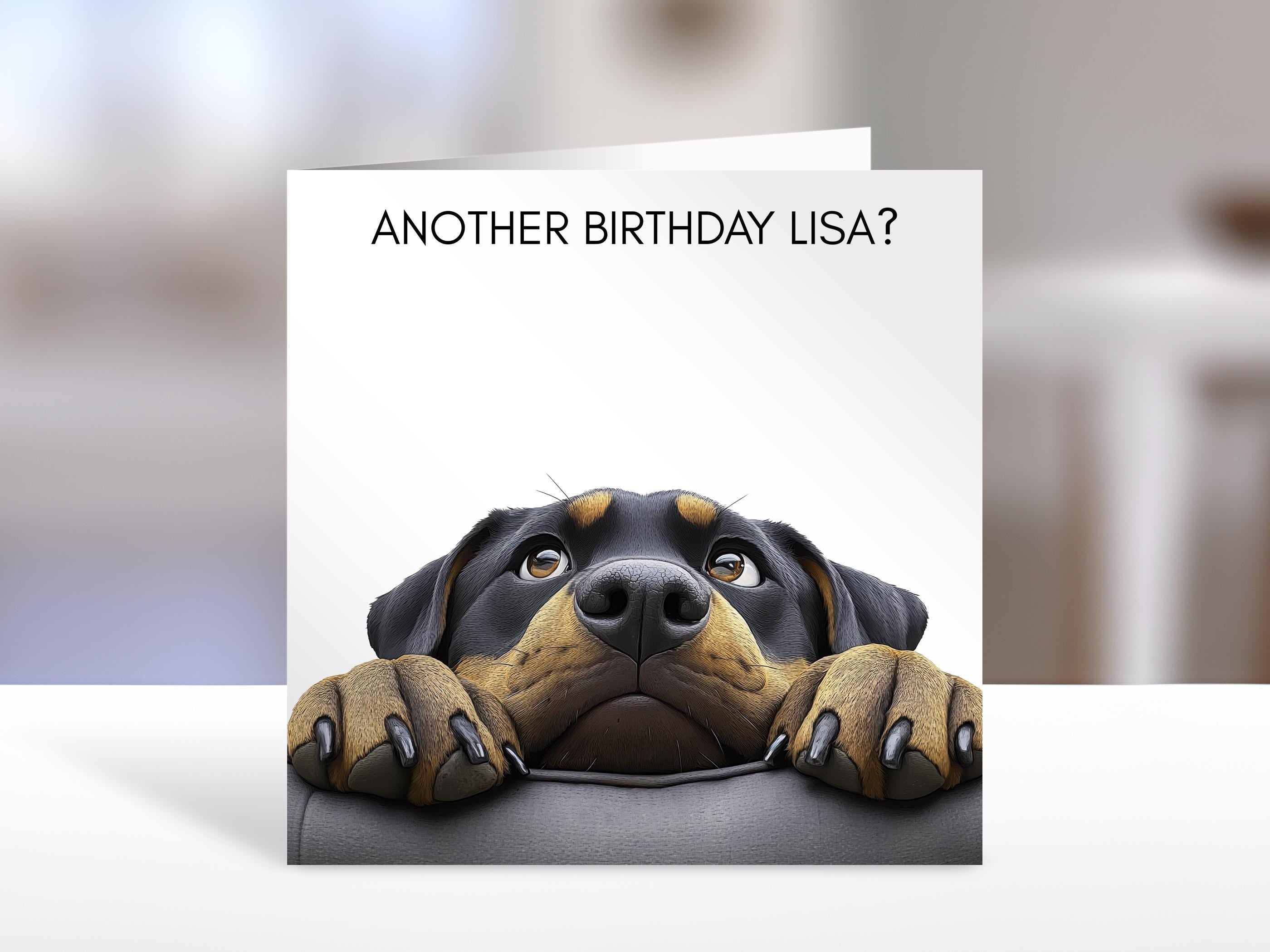 Rottweiler Birthday card | humorous greeting Cards | personalised card for friends, family, dog lovers