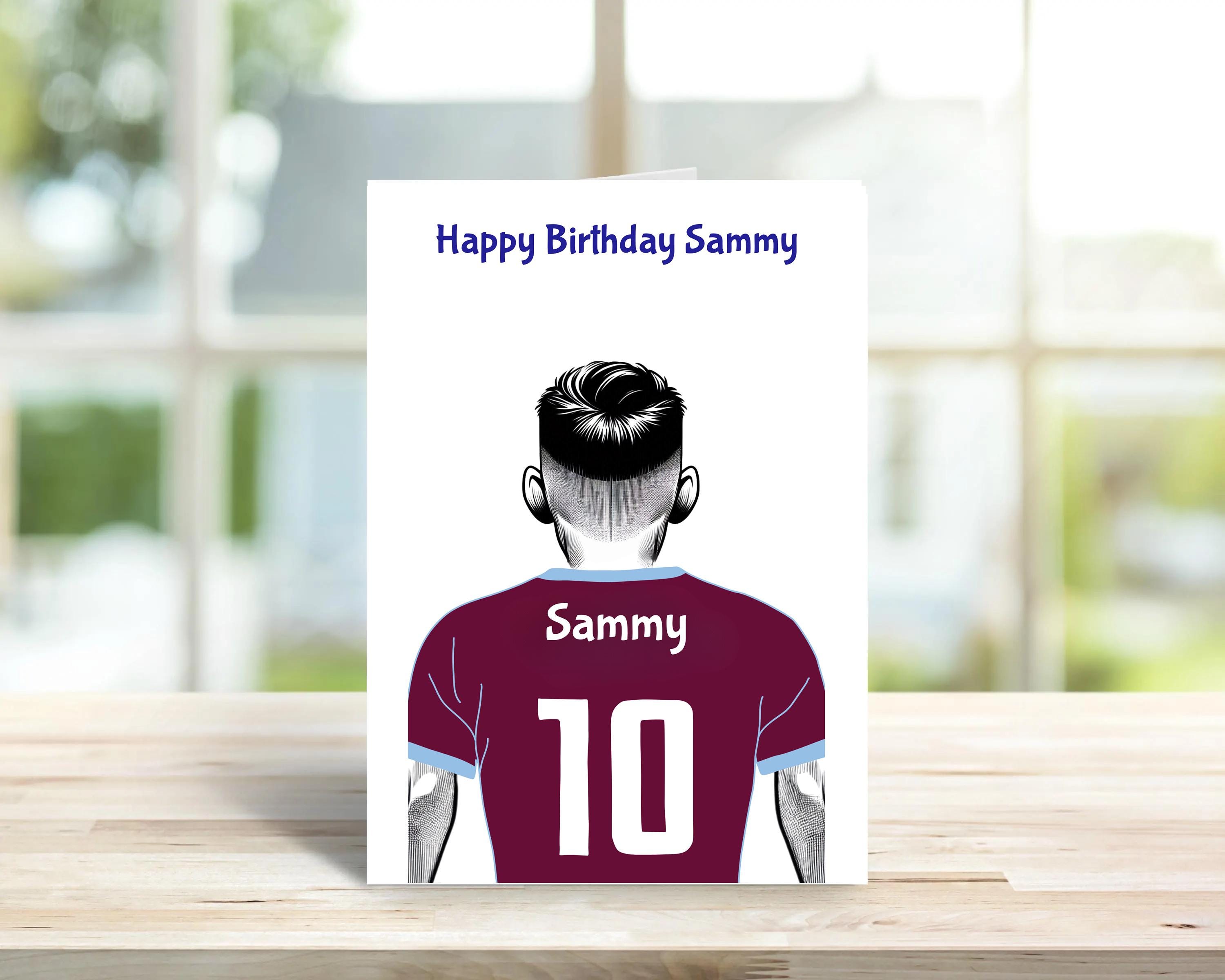 Personalised Soccer birthday card, male version | Home Gift | soccer Cards | Personalised Family Gift | Custom name and colours