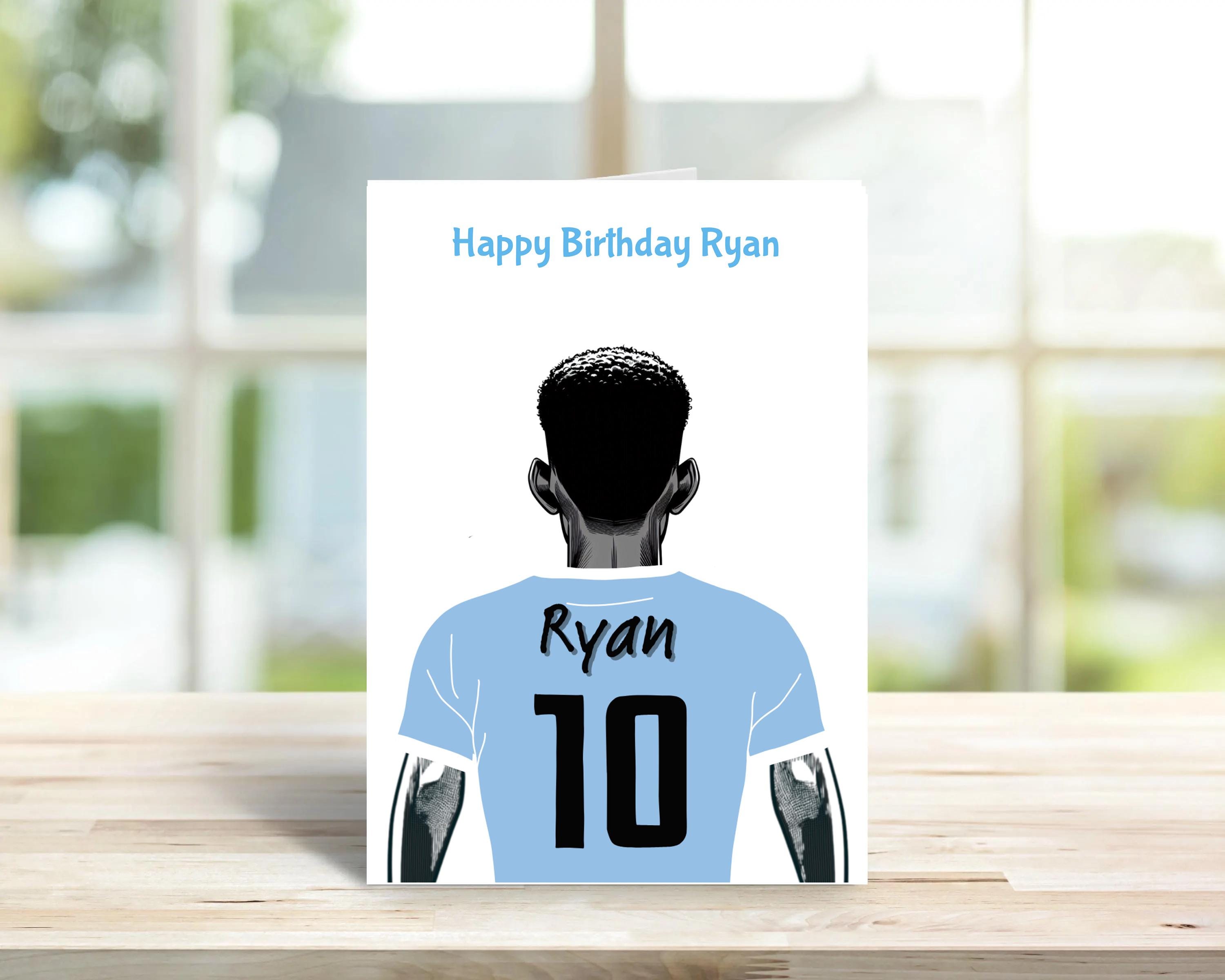 Personalised Soccer birthday card, male version | Home Gift | soccer Cards | Personalised Family Gift | Custom name and colours