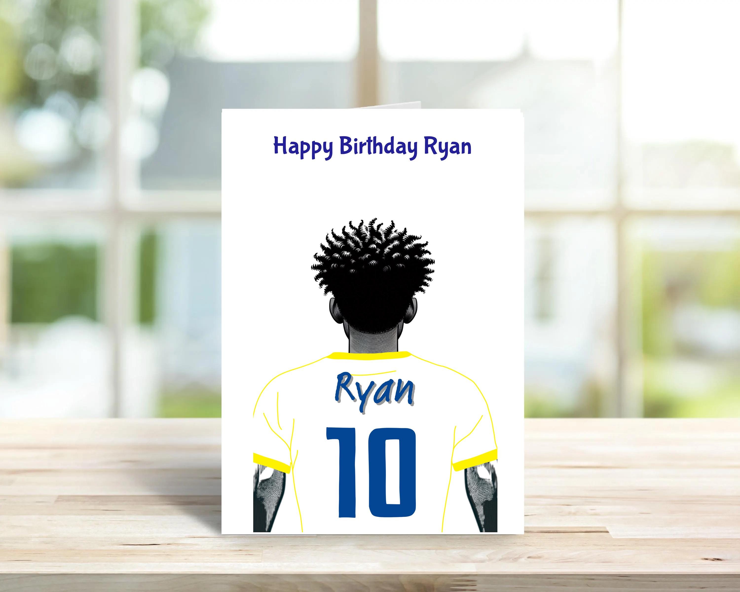 Personalised Soccer birthday card, male version | Home Gift | soccer Cards | Personalised Family Gift | Custom name and colours