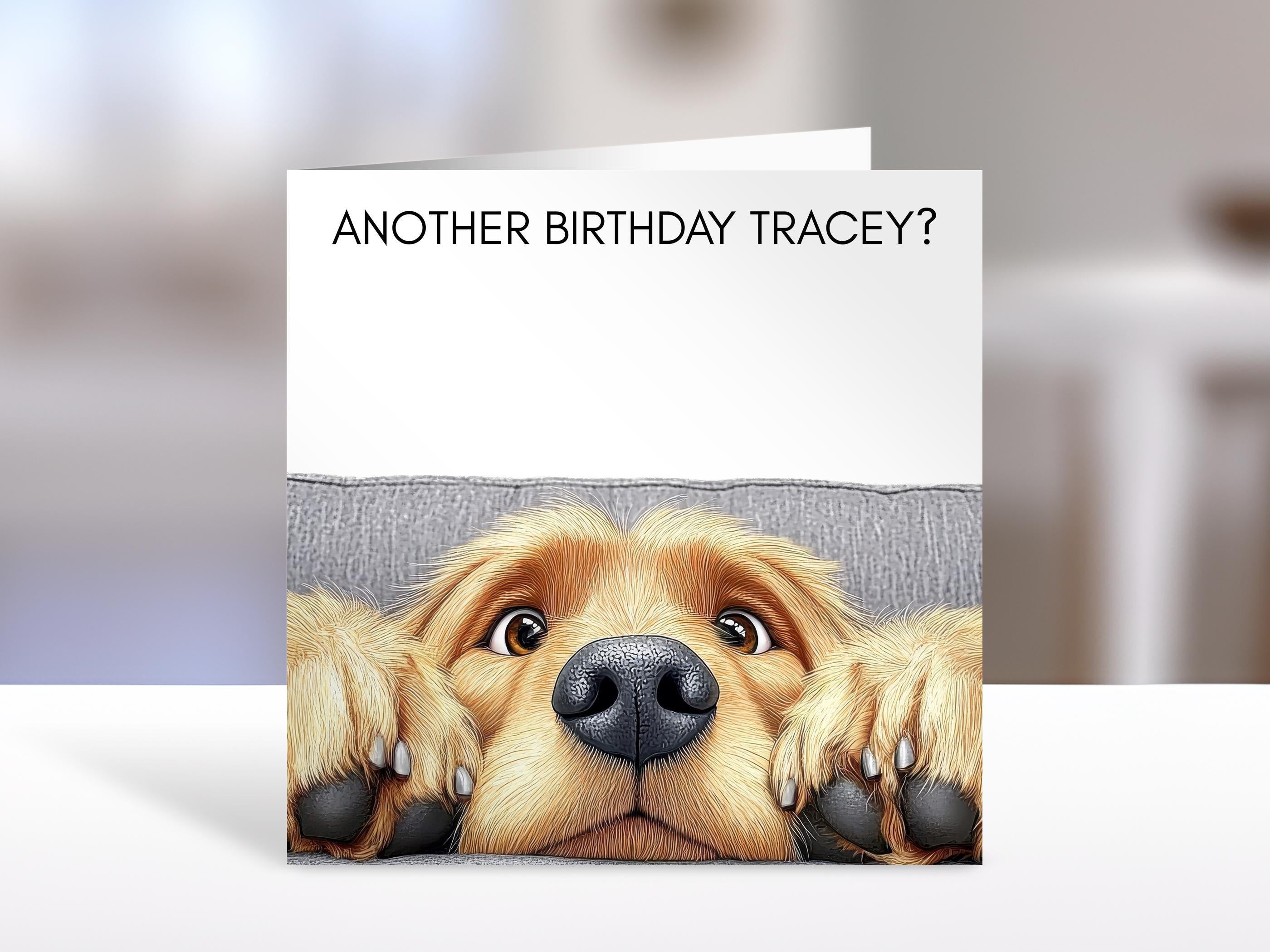 Golden Retriever Dog Birthday card | humorous greeting Cards | personalised card for friends, family, dog lovers