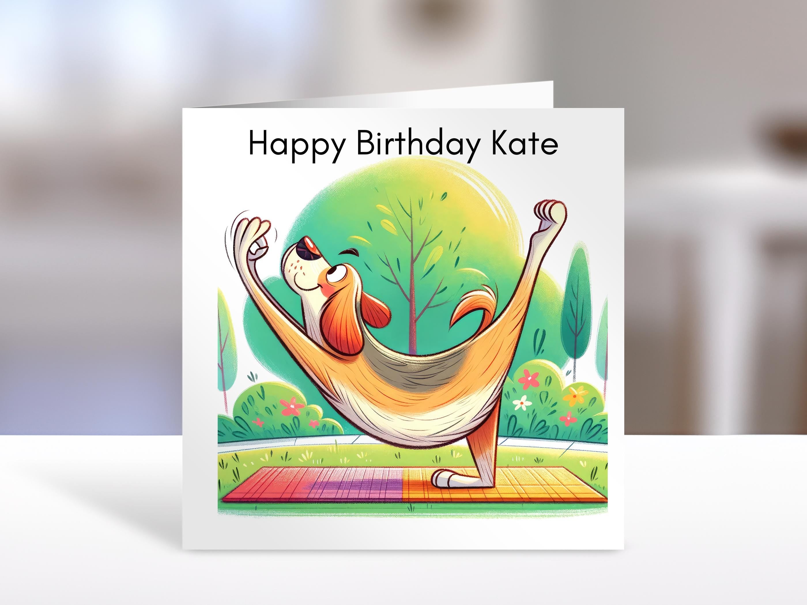 Birthday Card - Yoga dog | Cute Greeting Cards | Birthday Gift Idea for friends, personalised, humourous card