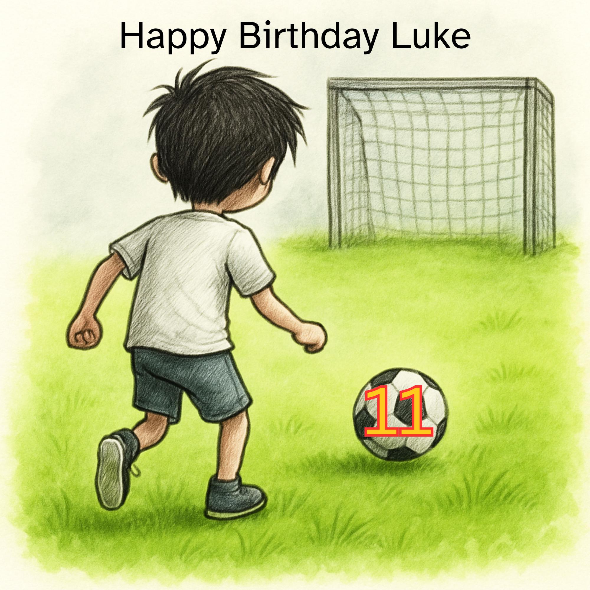 Soccer Birthday Card with age | Personalised Kids Greeting Card for Any Age, boy or girl football