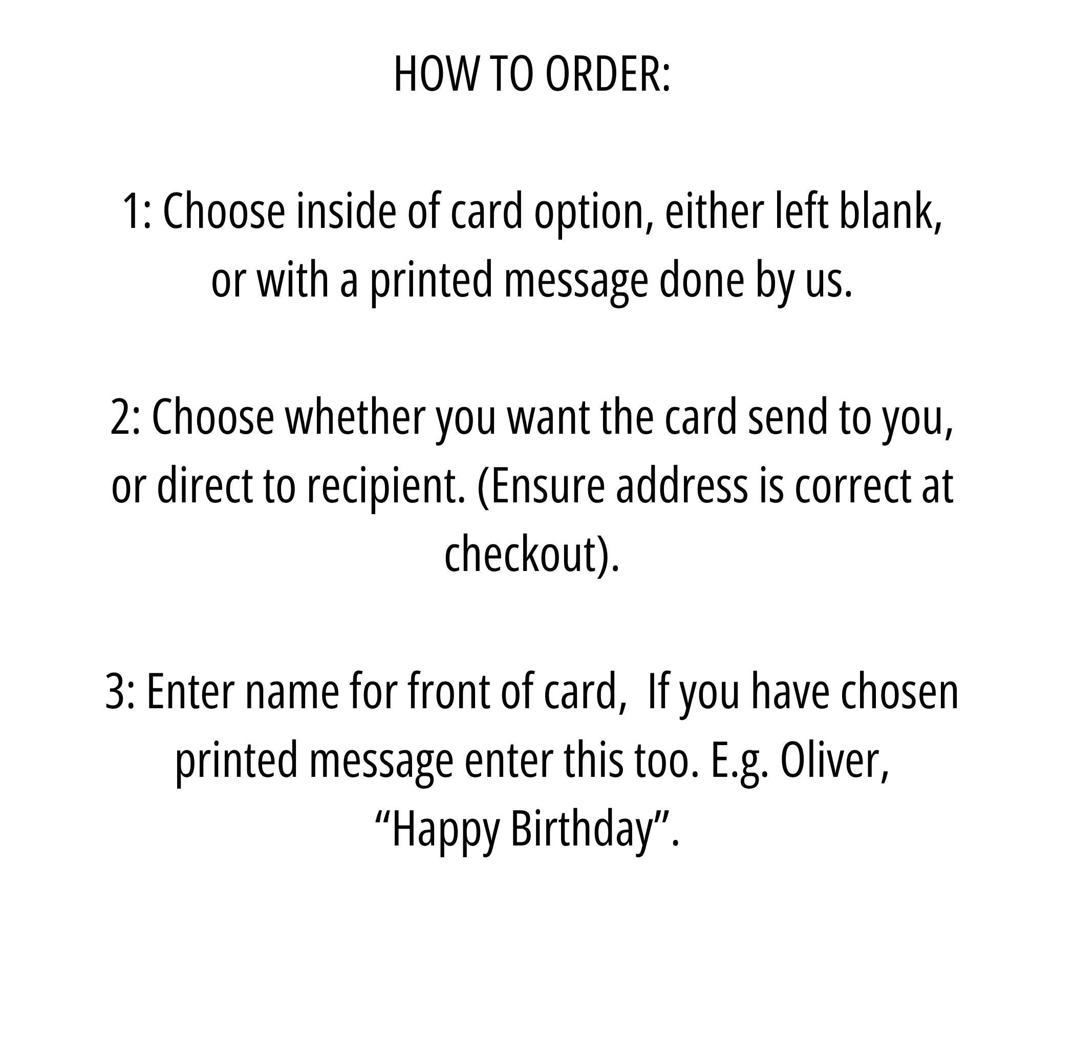 Personalised Birthday card, Alan the gopher, humorous, sarcastic greeting cards for family or friends