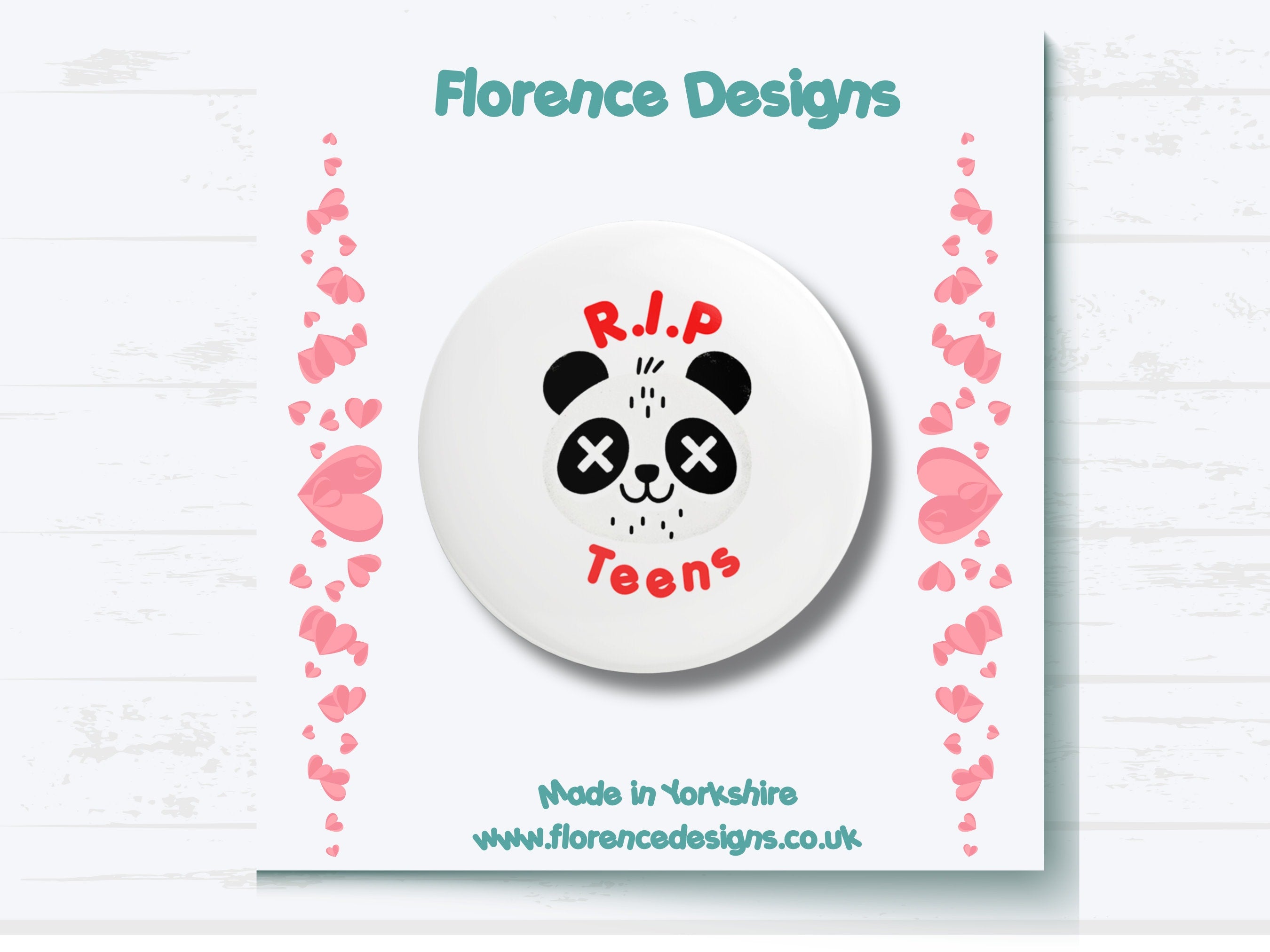 Panda Button Badge - "RIP Teens" - 20th Birthday Celebration Pin