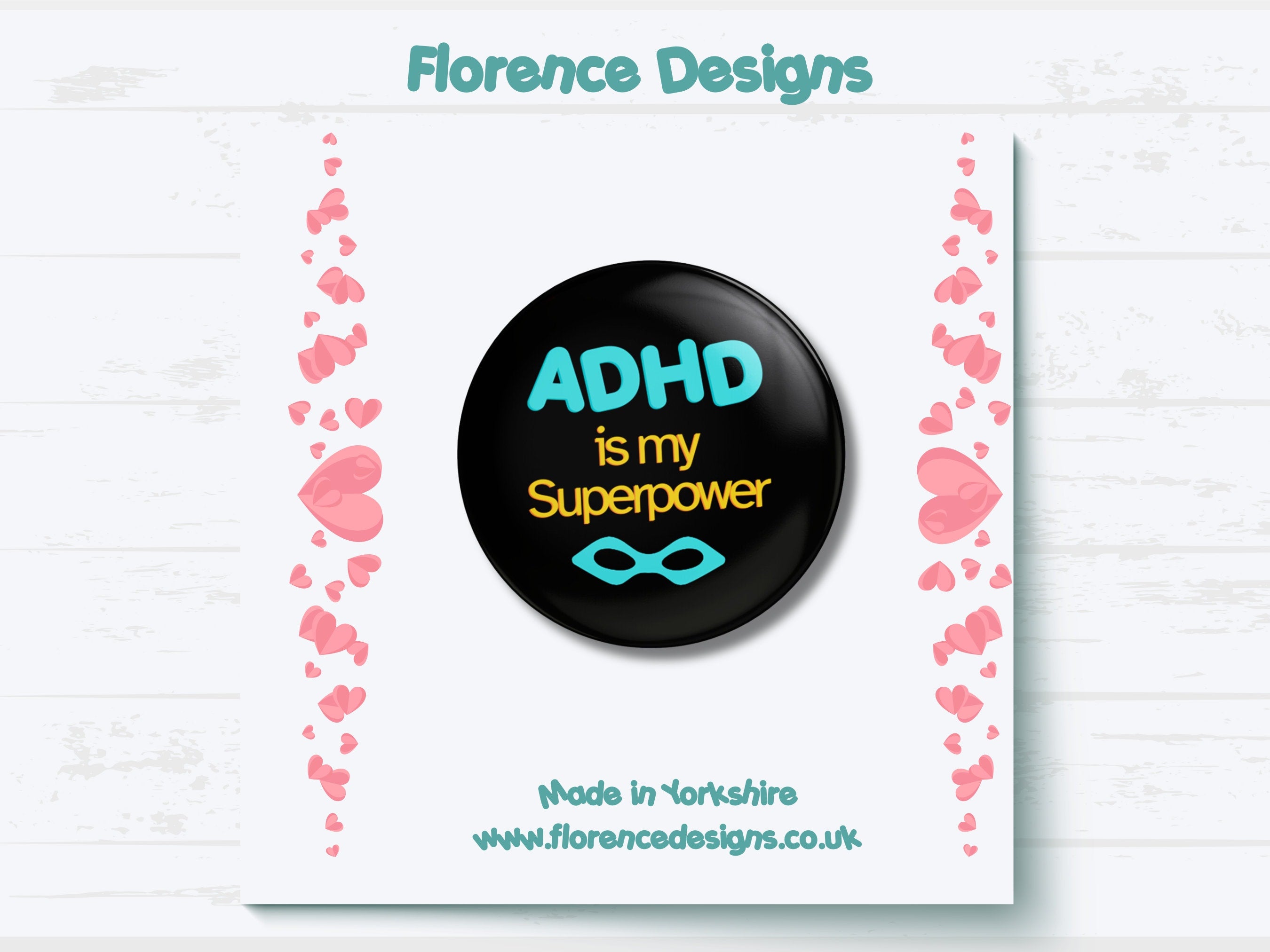 ADHD is My Superpower Button Badge | 38mm Metal Pin | Awareness Badge | Gift for ADHD