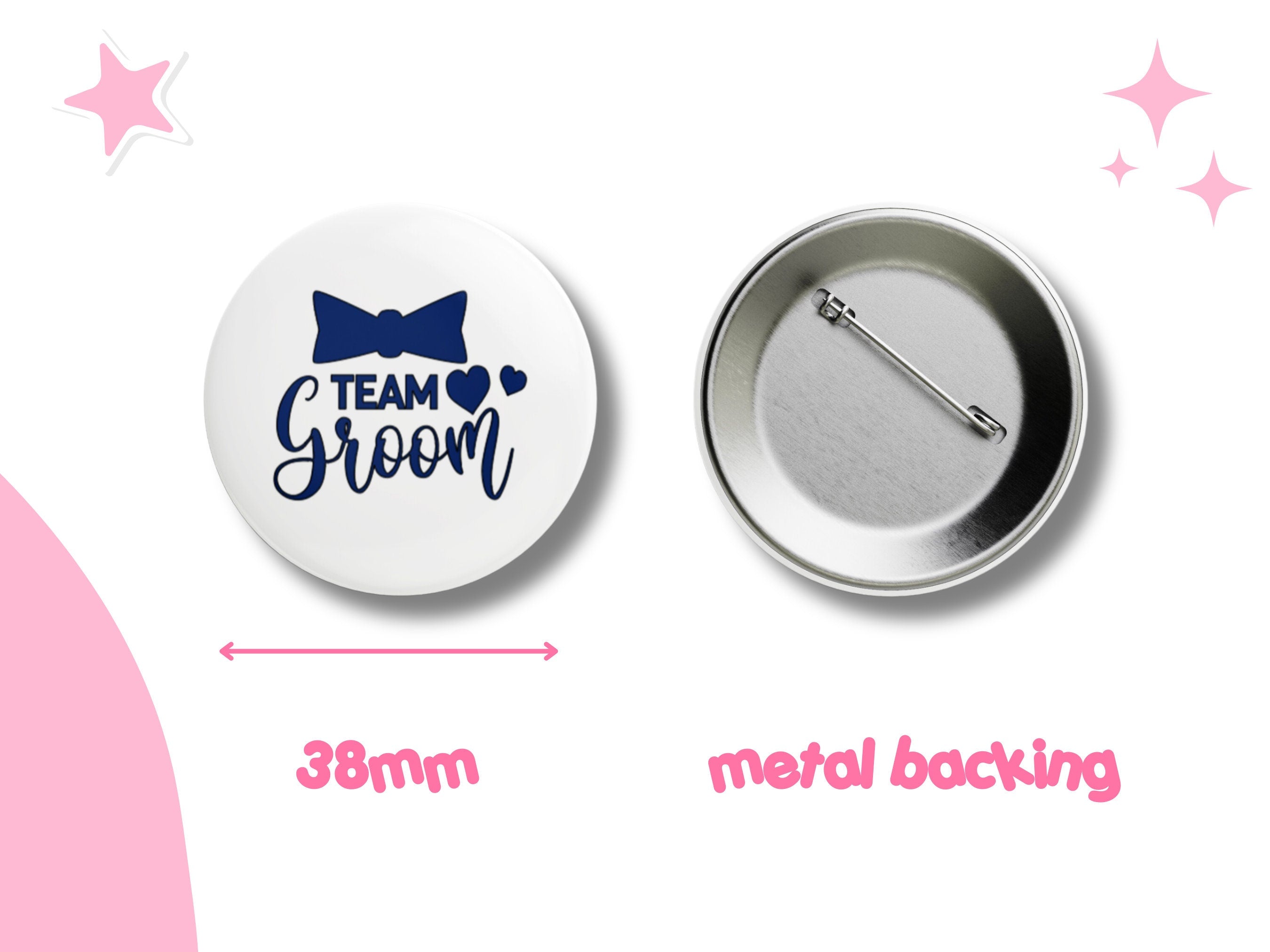 Team Groom Stag Night Button - Custom Wedding Party Badge for Groomsmen