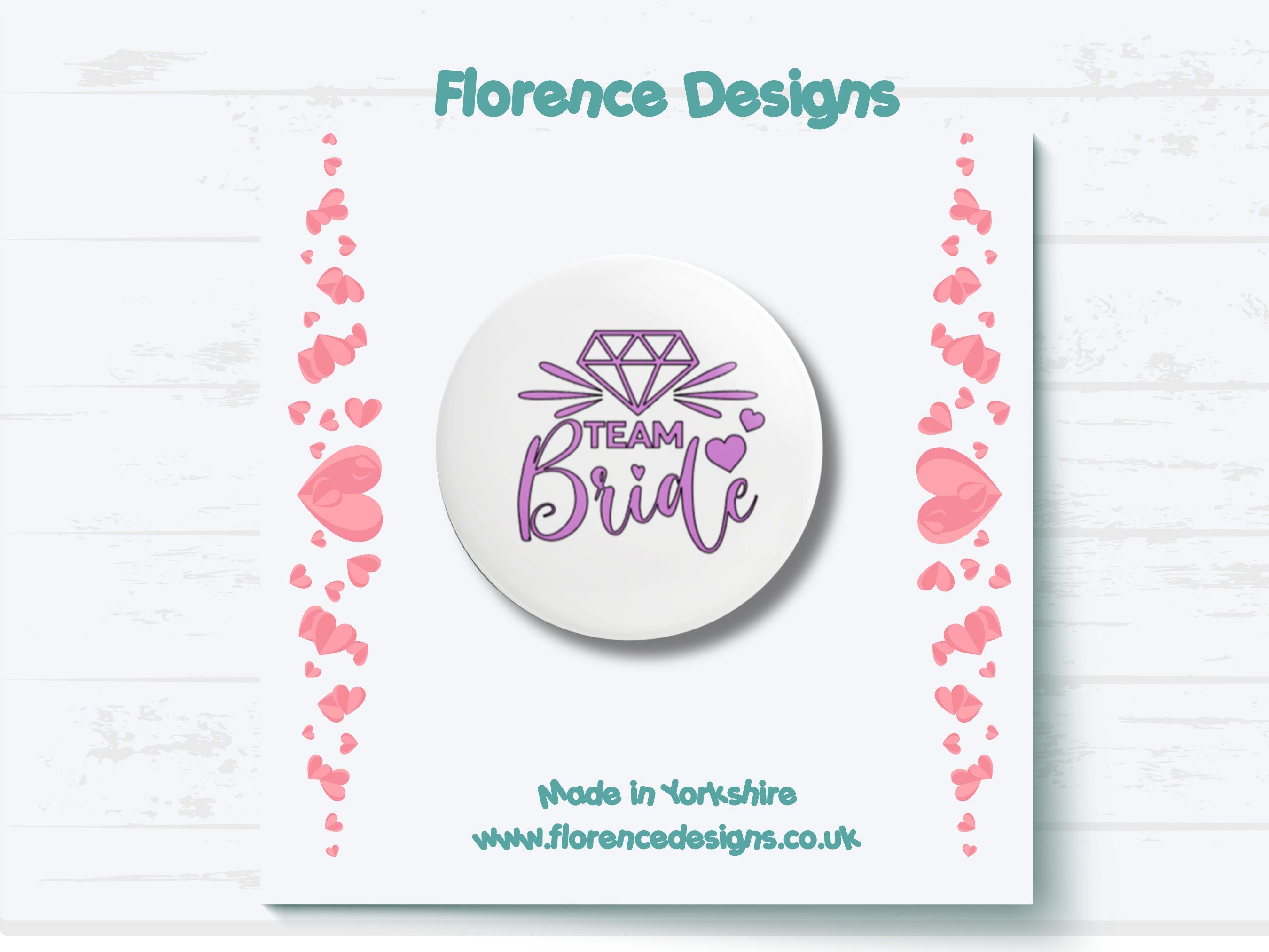 Team Bride Button - Custom Wedding Party Badge for Bridesmaids and friends