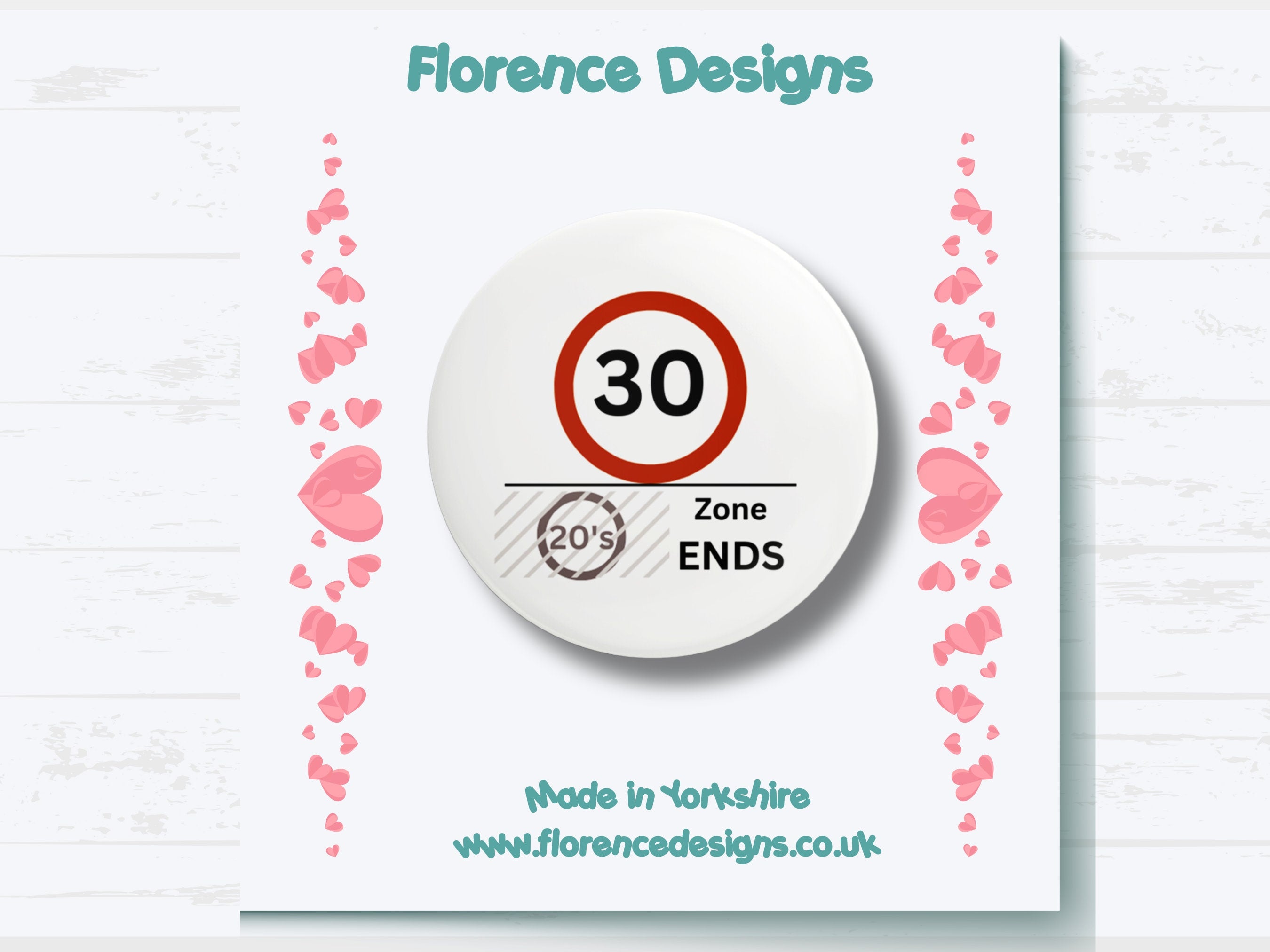 Button Badge - 20s Zone Ends - 30th Birthday Celebration Pin - Fun Milestone Badge