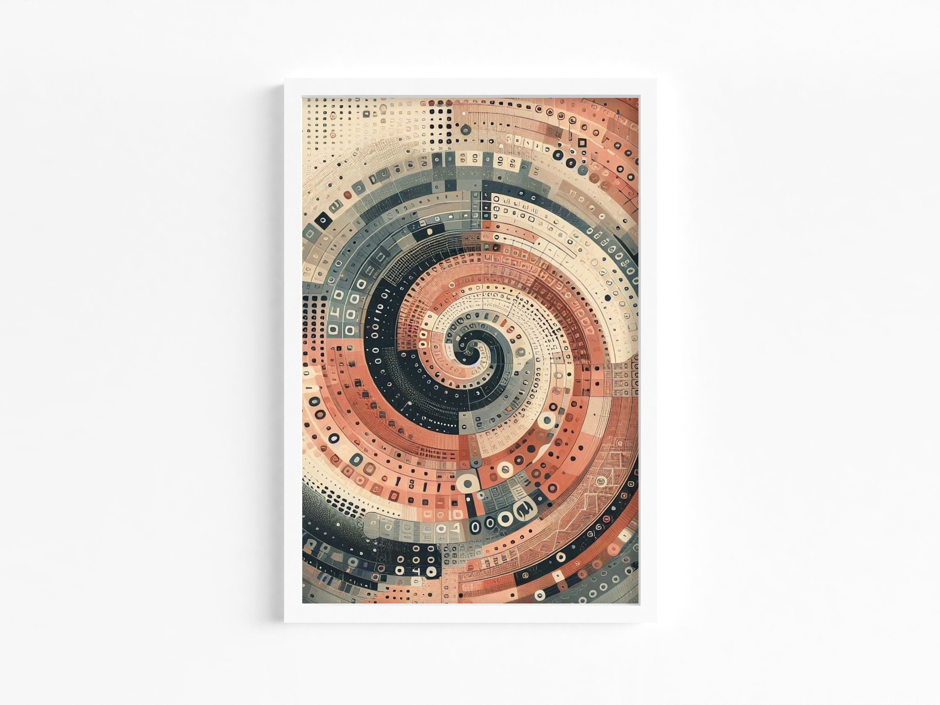 Digital Wall Art Print - Abstract Geometric Spiral - Modern Wall Decor