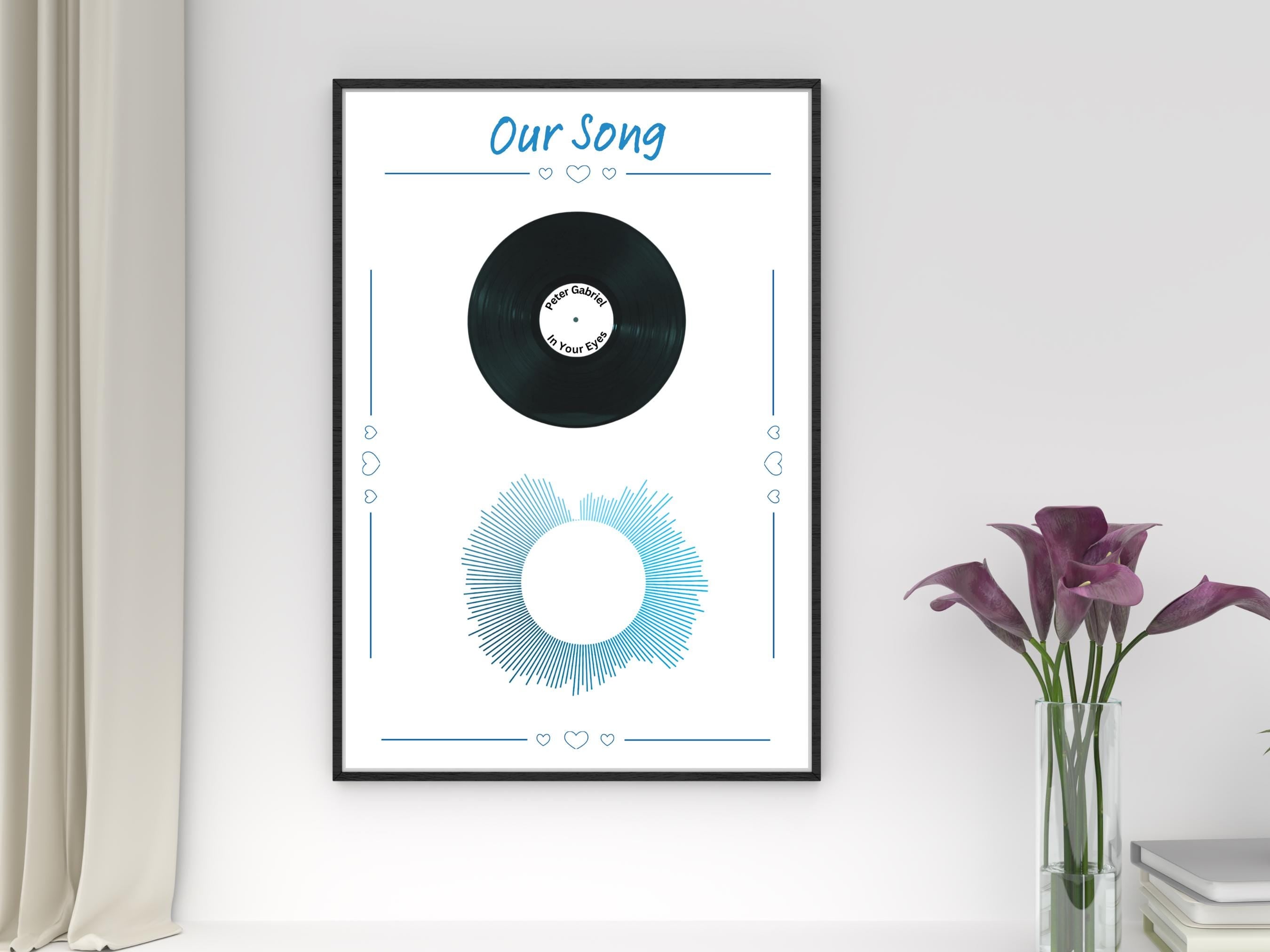 Personalised "Our Song" Cassette Tape /Vinyl Print with Soundwave | Custom Music Art | Unique Anniversary Gift