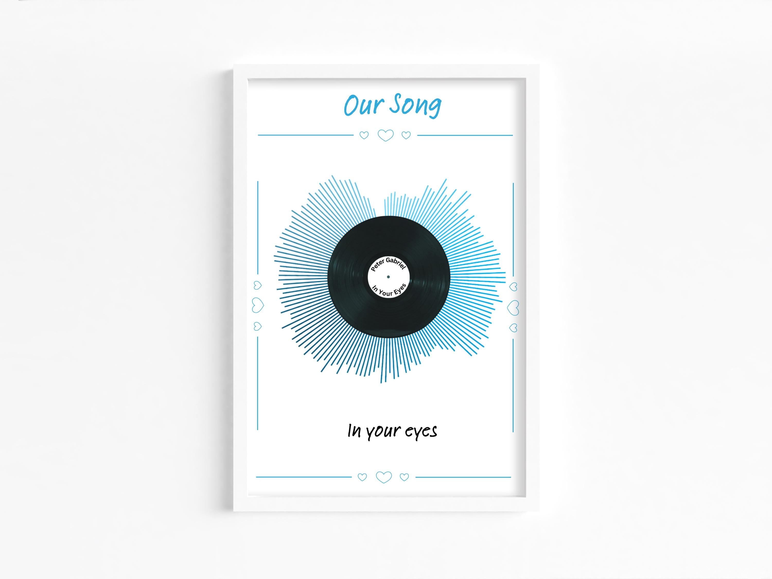 Personalised Our Song Vinyl Print with Soundwave , Custom Music Art , Unique Anniversary Gift