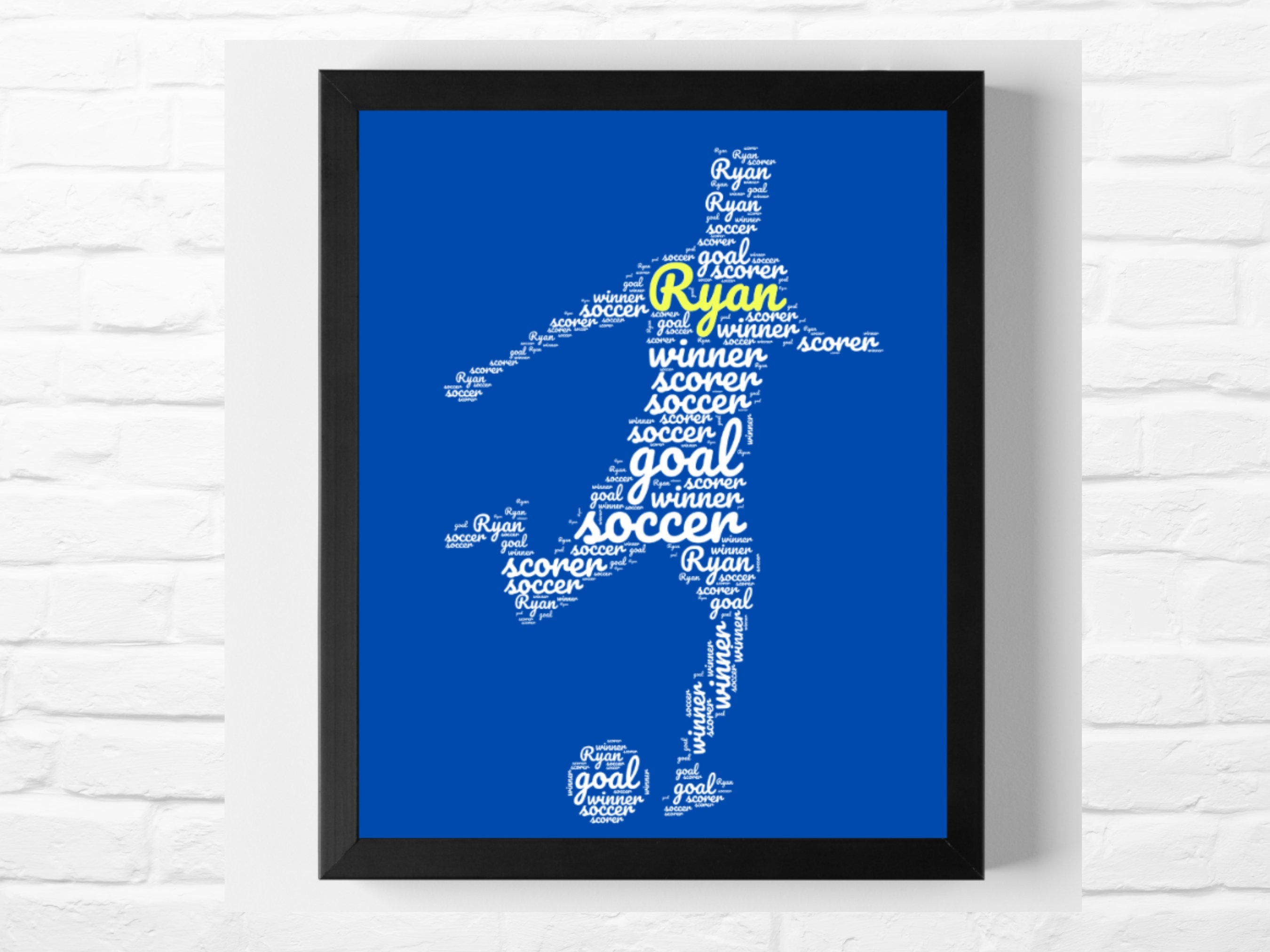 Personalised Soccer print word art| Home Gift | Soccer Prints | Personalised Family Gift | Family Illustration | Football | Soccer