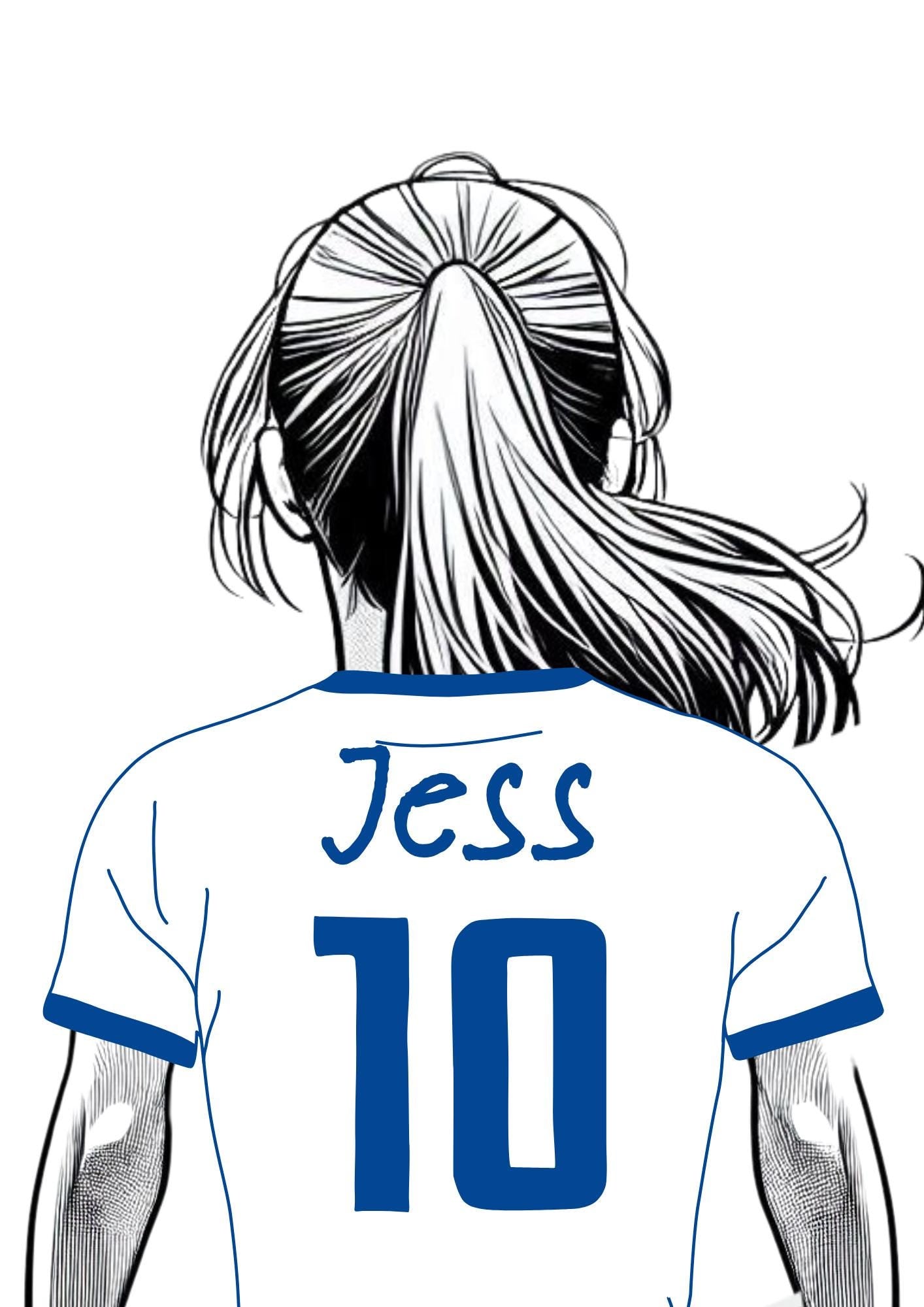 Personalised Soccer Shirt Print gift - Custom Name, Number, Shirt Colour & Hairstyle - A3 or A4, Framed/Unframed, male or female gift