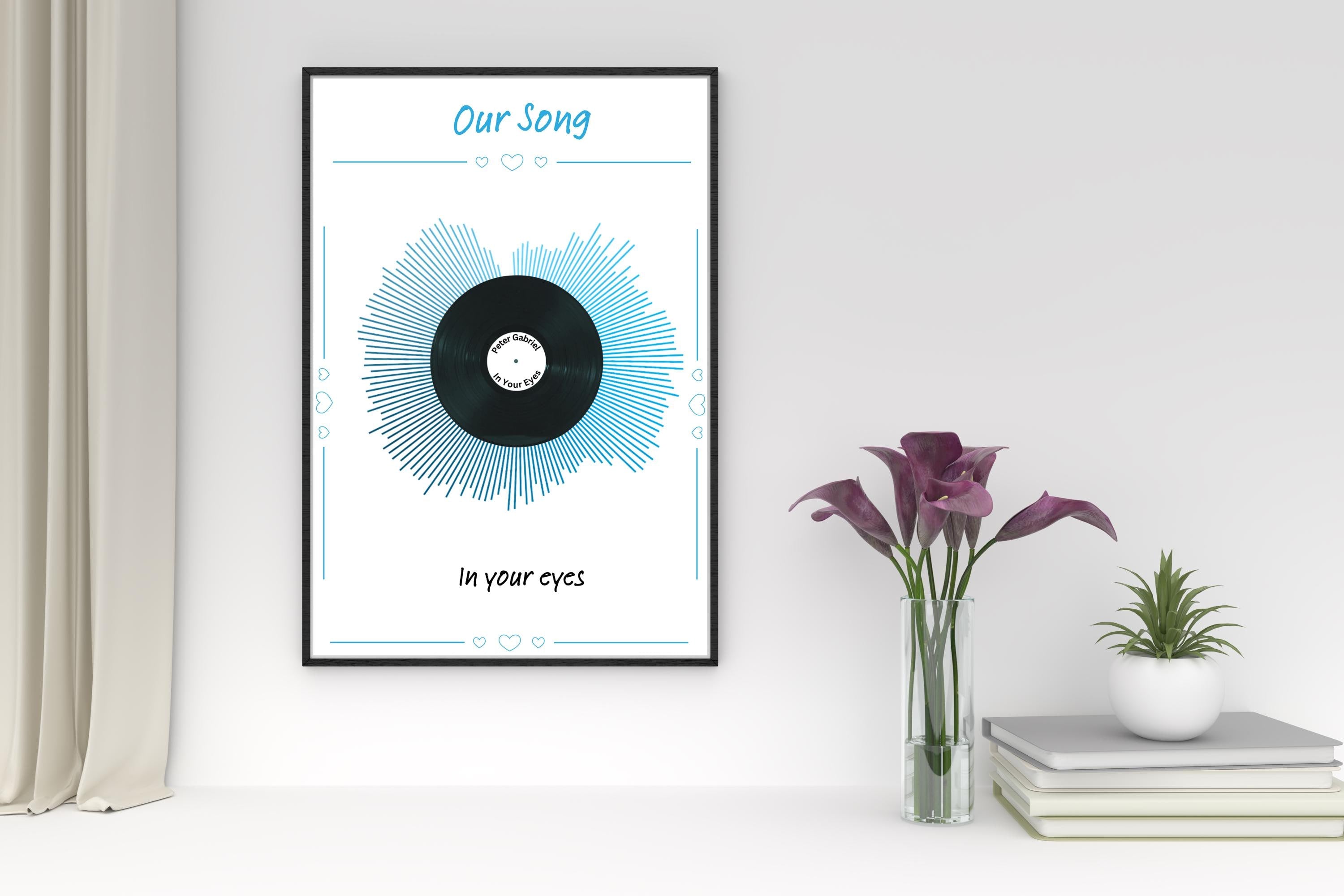 Personalised Our Song Vinyl Print with Soundwave , Custom Music Art , Unique Anniversary Gift