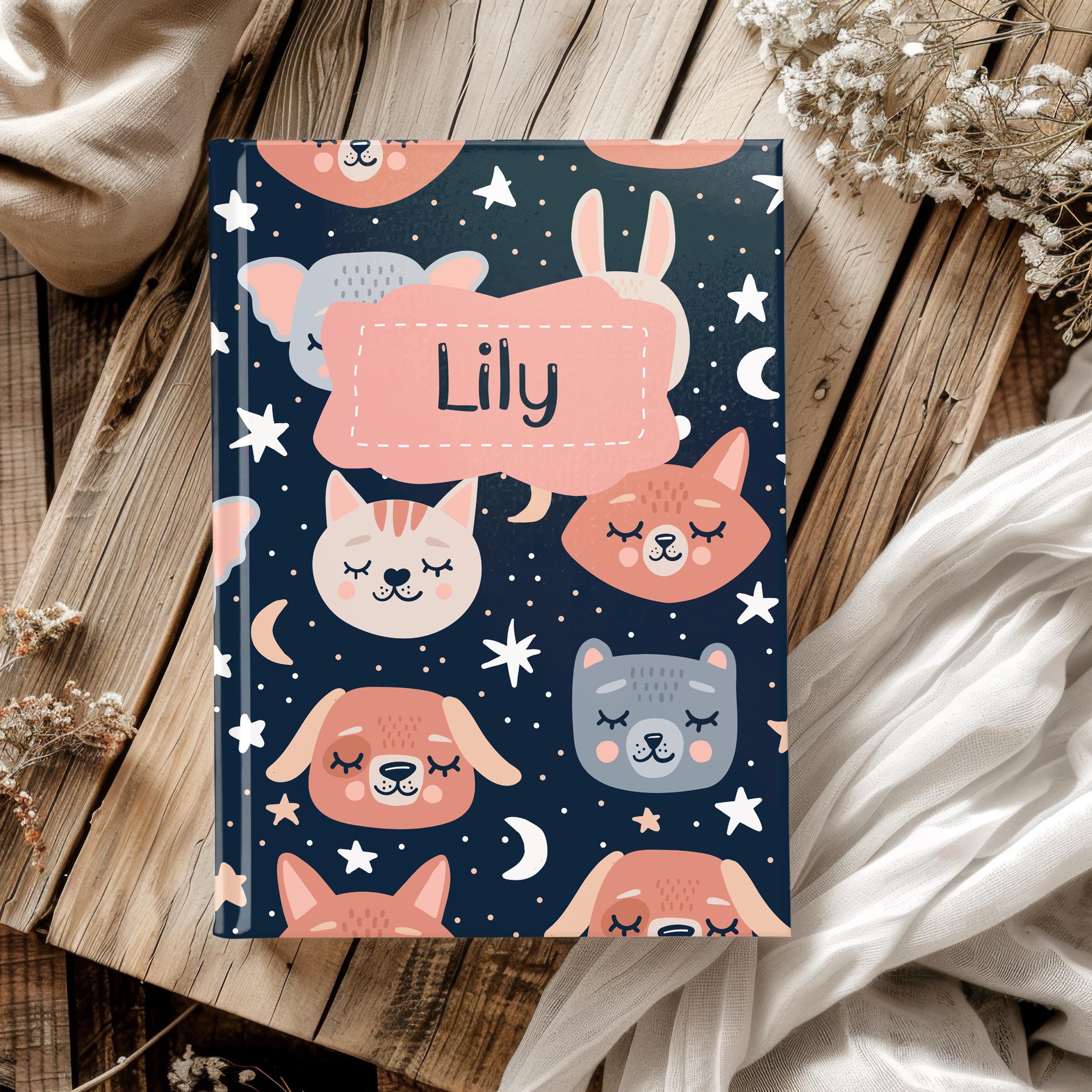 Personalised 2025 Diary - cat and dog version, week to view, Hardcover, A5 Thread-Sewn Journal with 100gsm Paper