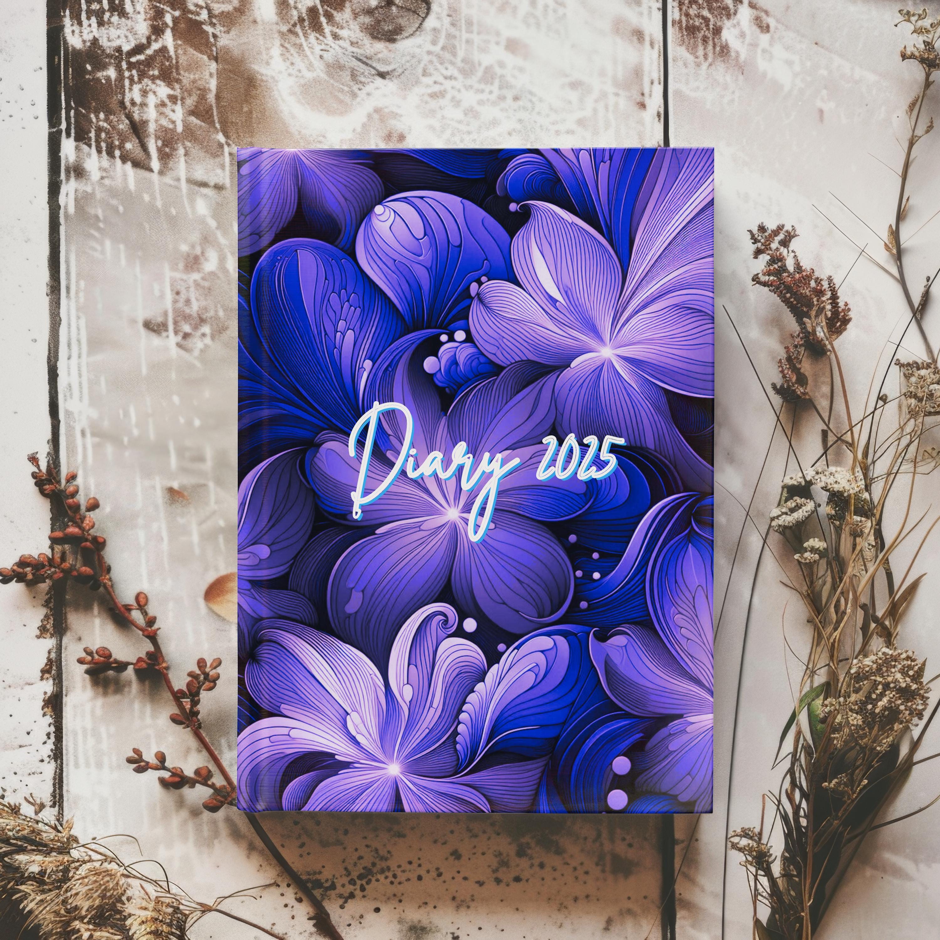 2025 Floral Diary - week to view, Hardcover, 4 colour choices, A5 Thread-Sewn Journal with 100gsm Paper