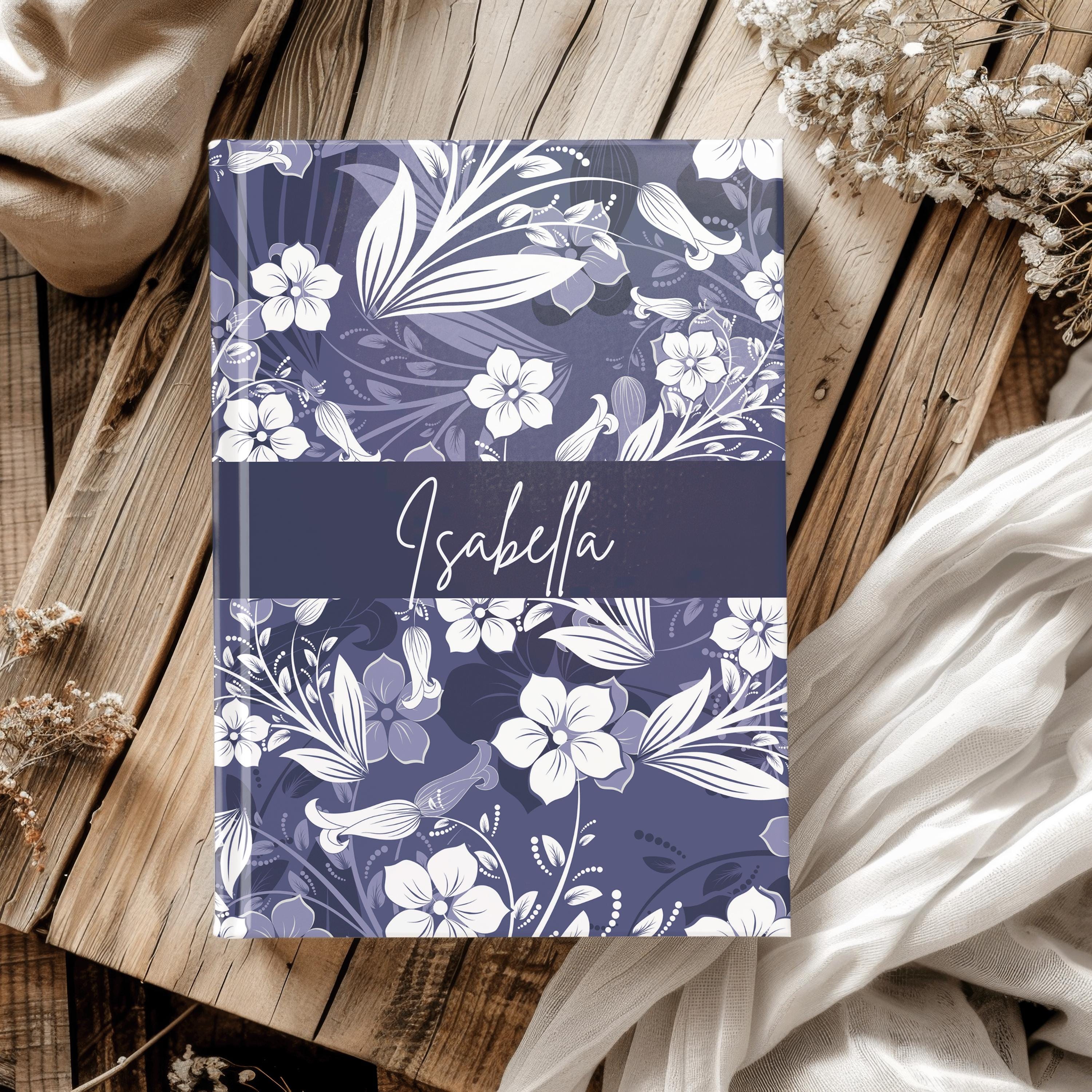 Personalised 2025 Diary -Lilac flower version, week to view, Hardcover, A5 Thread-Sewn Journal with 100gsm Paper