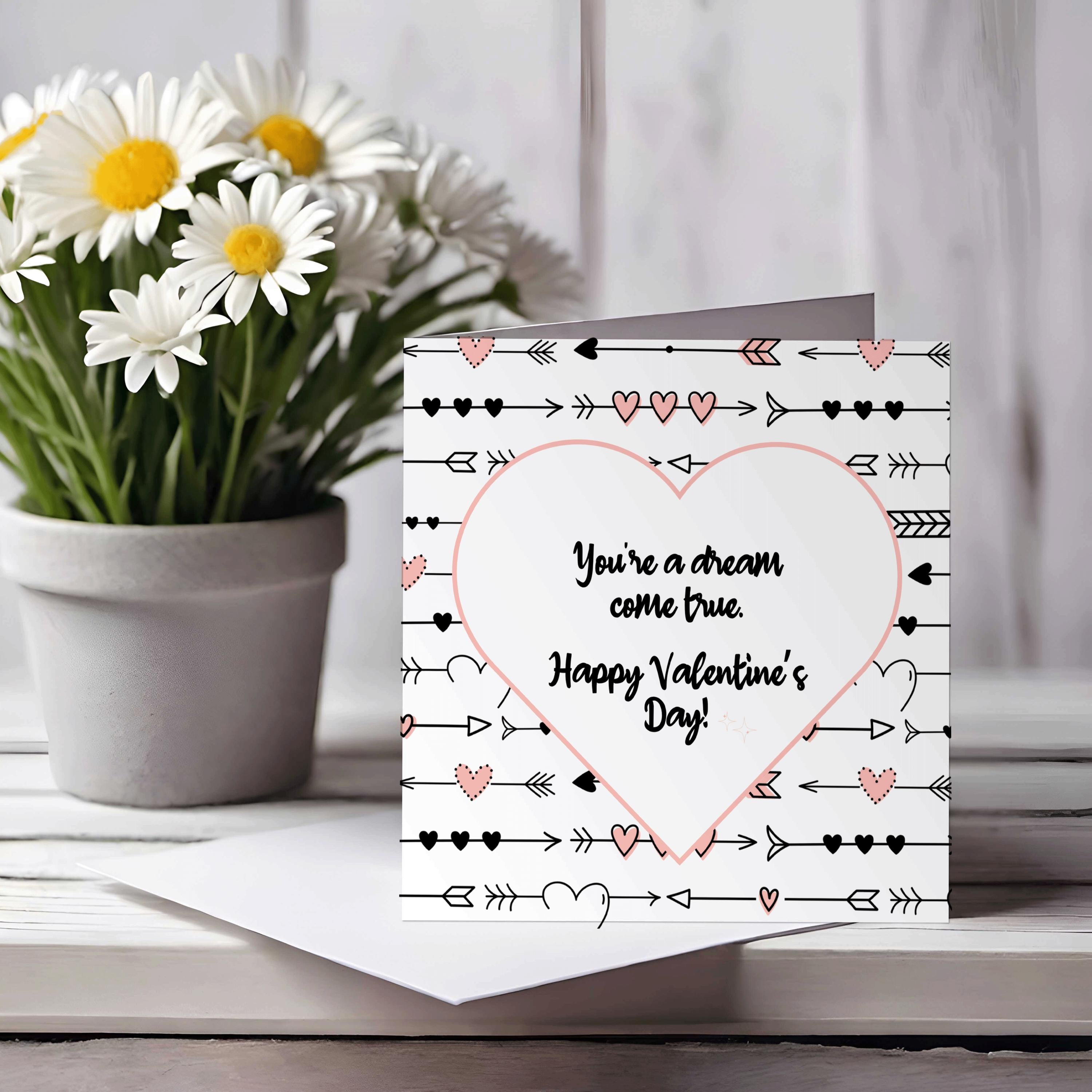 Valentine's Day Card - dream come true version, Eco Friendly , 100% Recyclable - FSC-Certified Gloss Finish