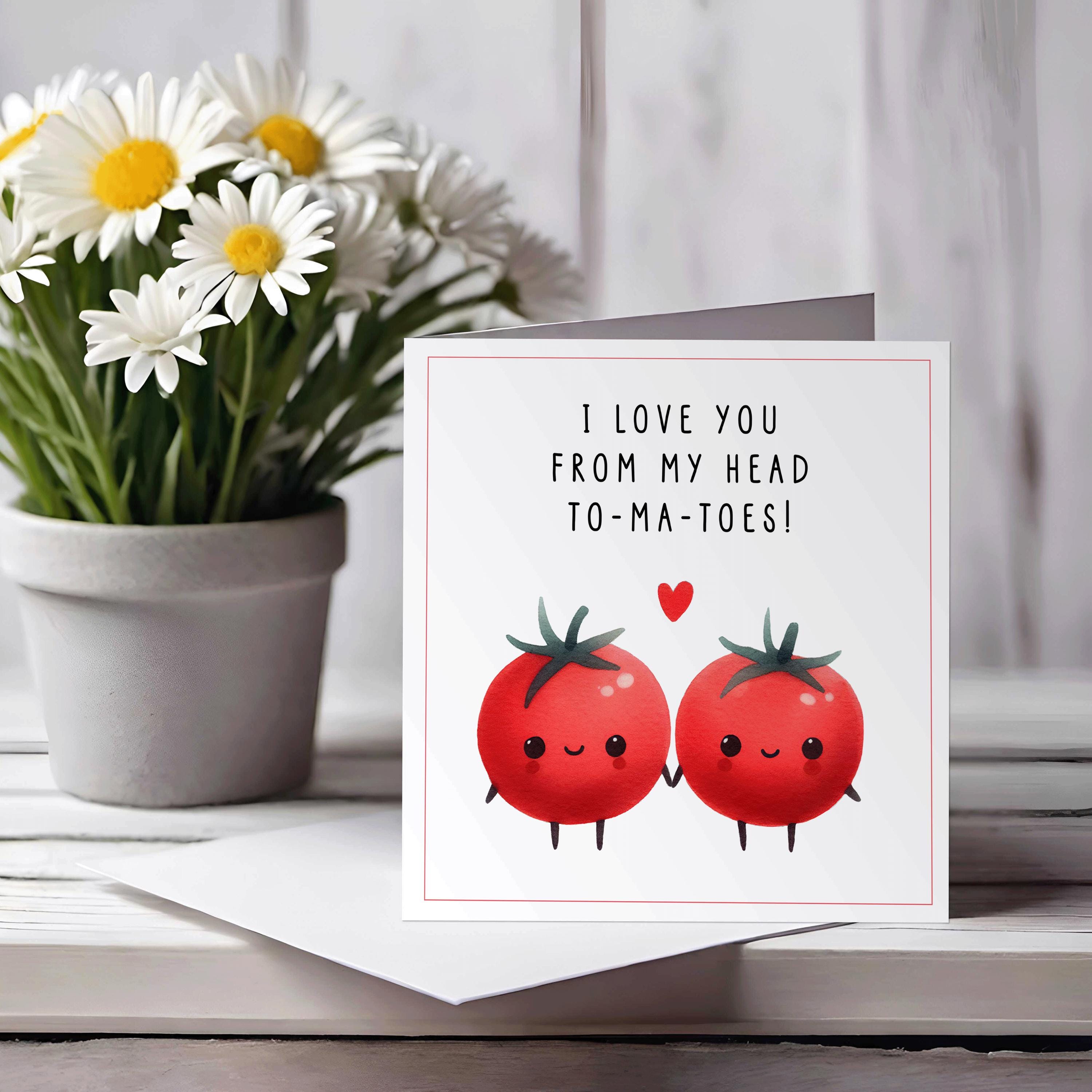 Birthday or Valentine's Day Card - tomato version, Eco Friendly , 100% Recyclable - FSC-Certified Gloss Finish