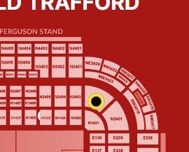 Personalised Football Stadium print , Old Trafford, Manchester, blueprint type and seating plan, your name and seat