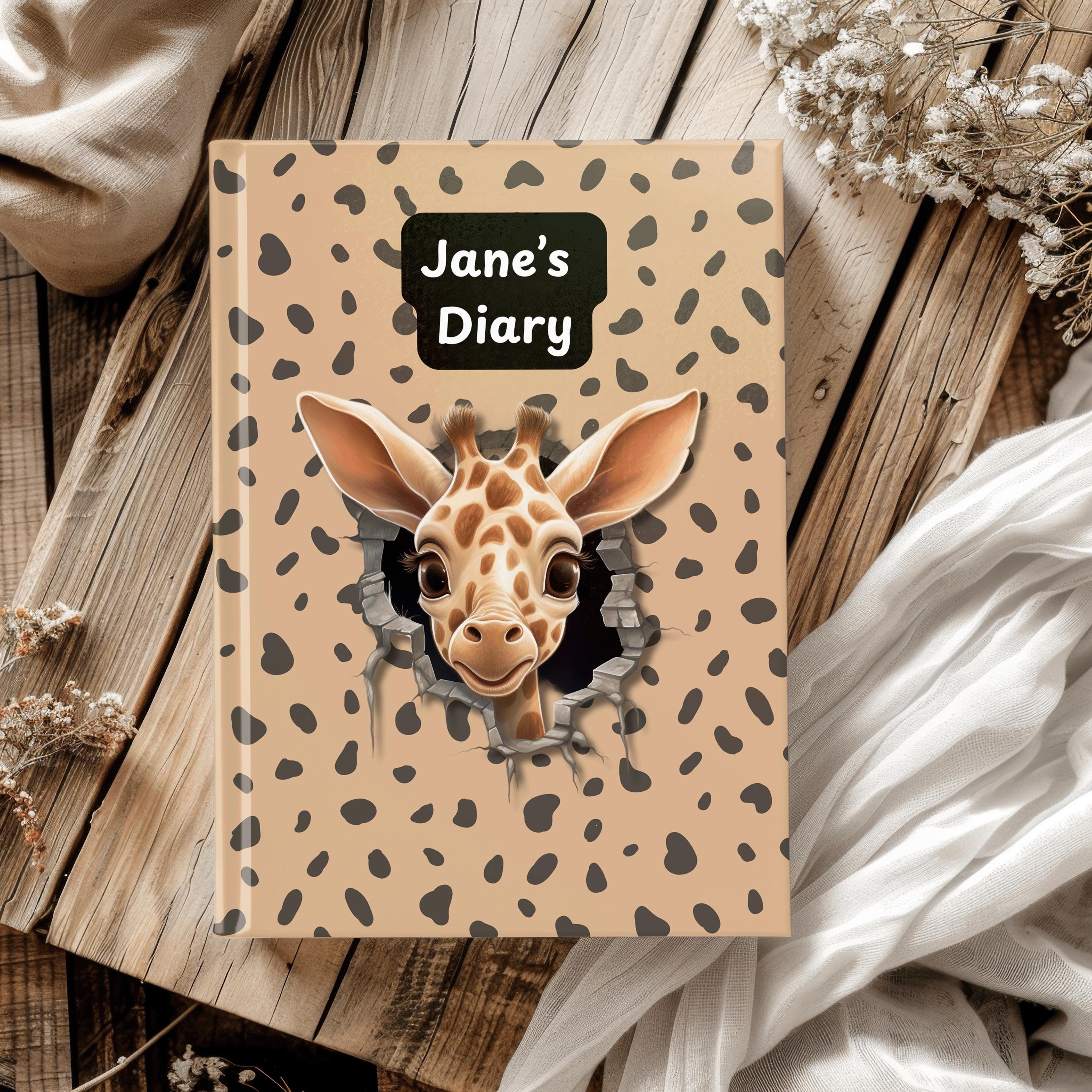 Giraffe Personalised 2025 Diary - books version, week to view, Hardcover, A5 Thread-Sewn Journal with 100gsm Paper