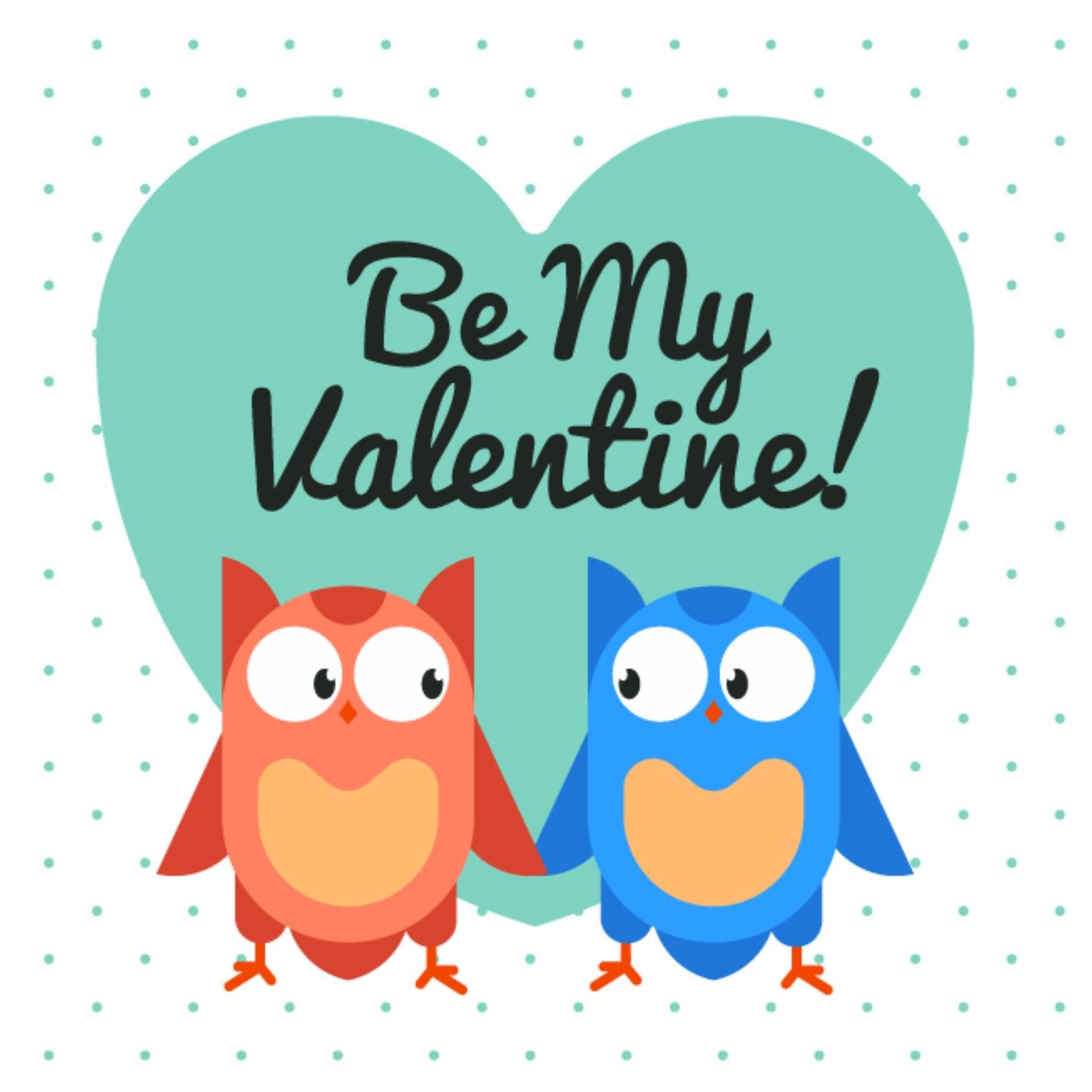 Valentine's Day Card - Owls version, Eco Friendly , 100% Recyclable - FSC-Certified Gloss Finish