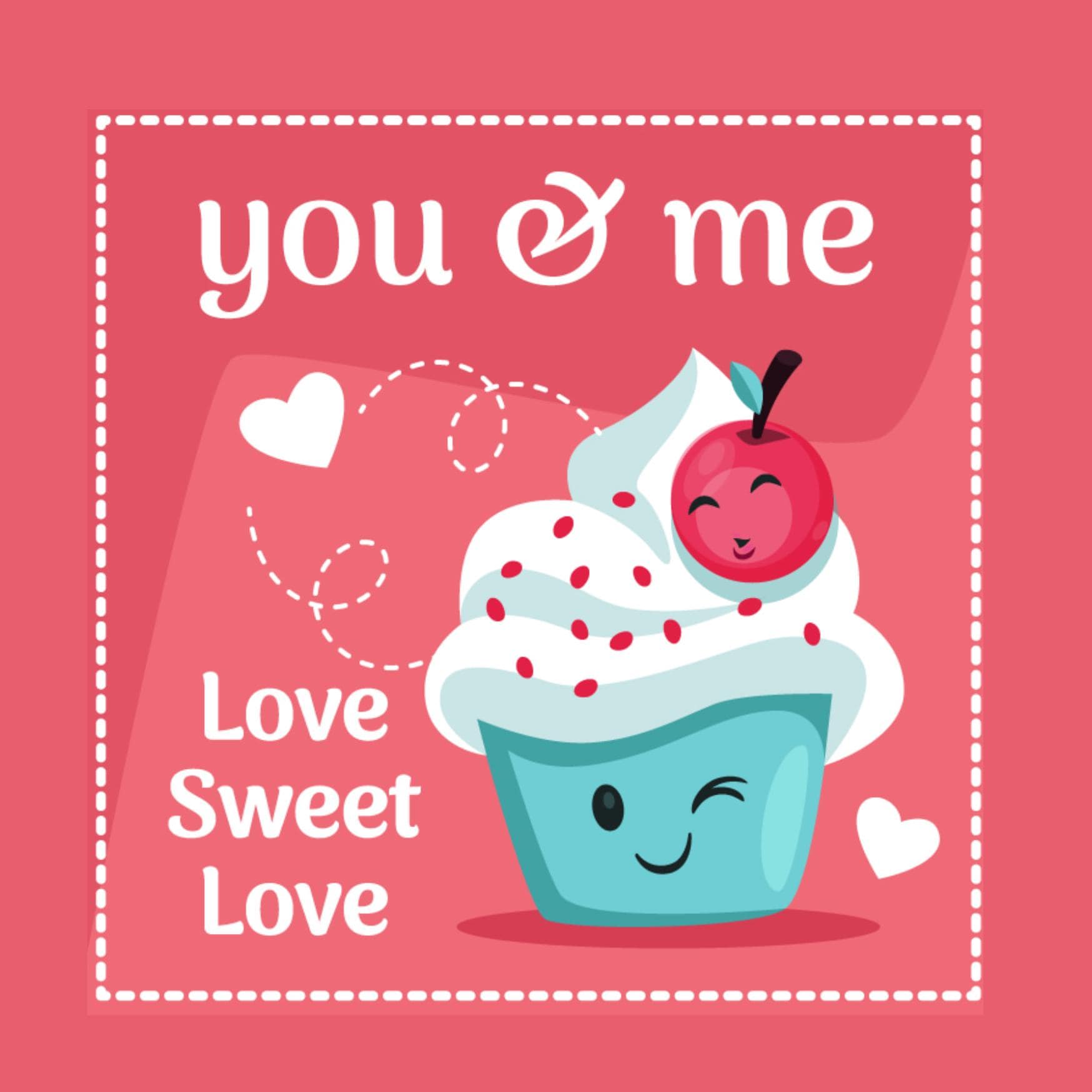 Valentine's Day Card - love sweet love version, Eco Friendly , 100% Recyclable - FSC-Certified Gloss Finish