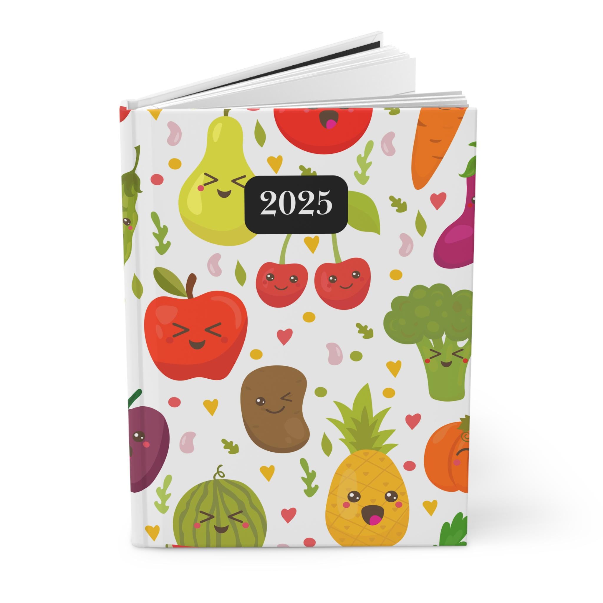 2025 Diary - week to view, Hardcover, fruits, A5 Thread-Sewn Journal with 100gsm Paper