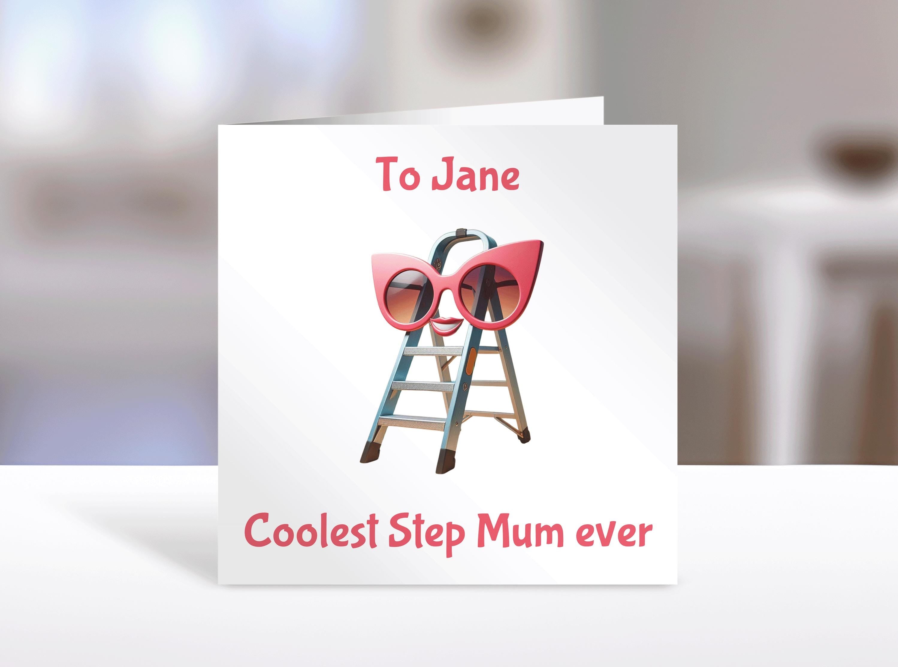 Step Mum, Personalised Mother's Day card, humorous greeting cards