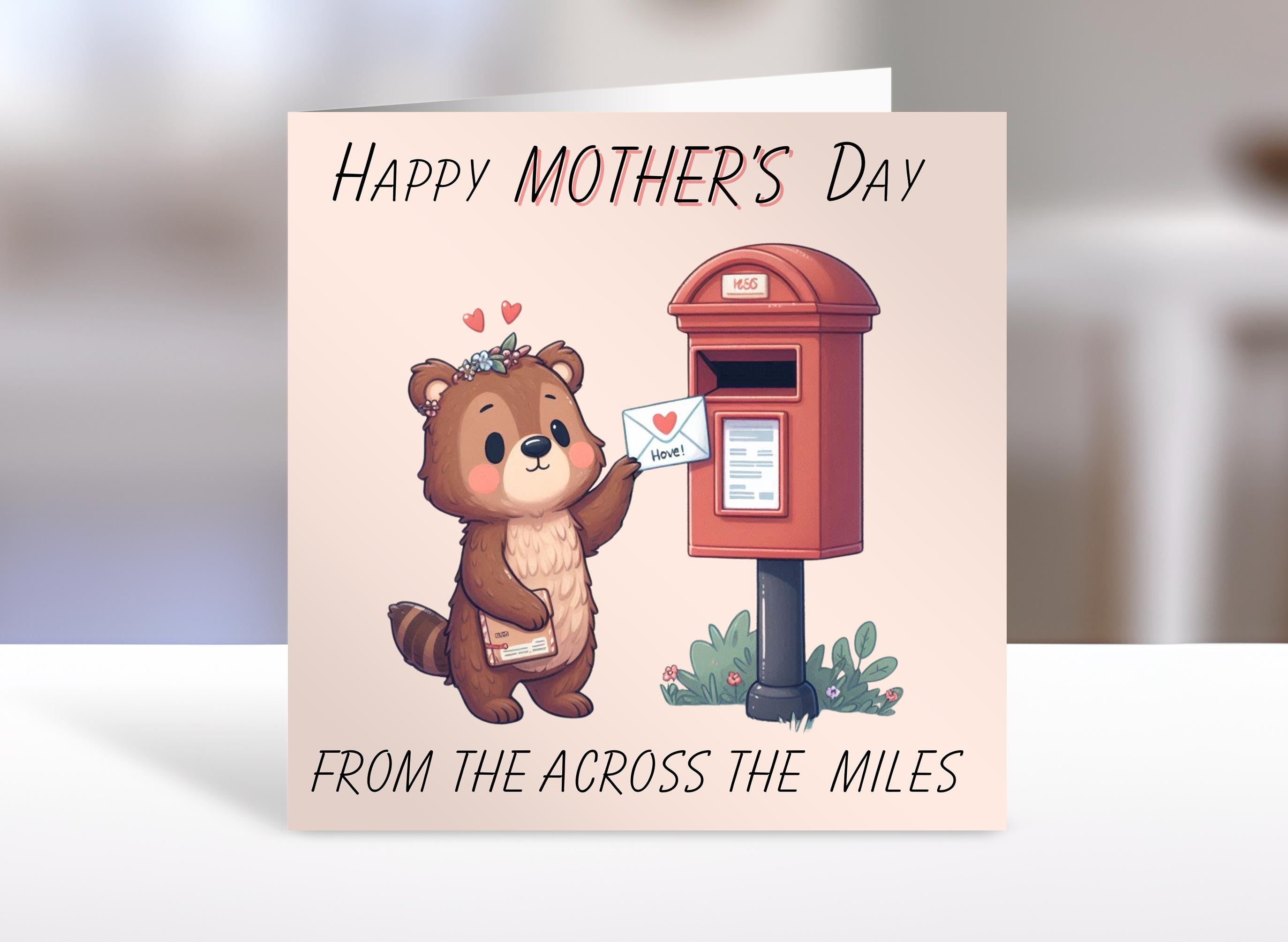 Mother's Day card, Across the miles, distance cards , greeting cards