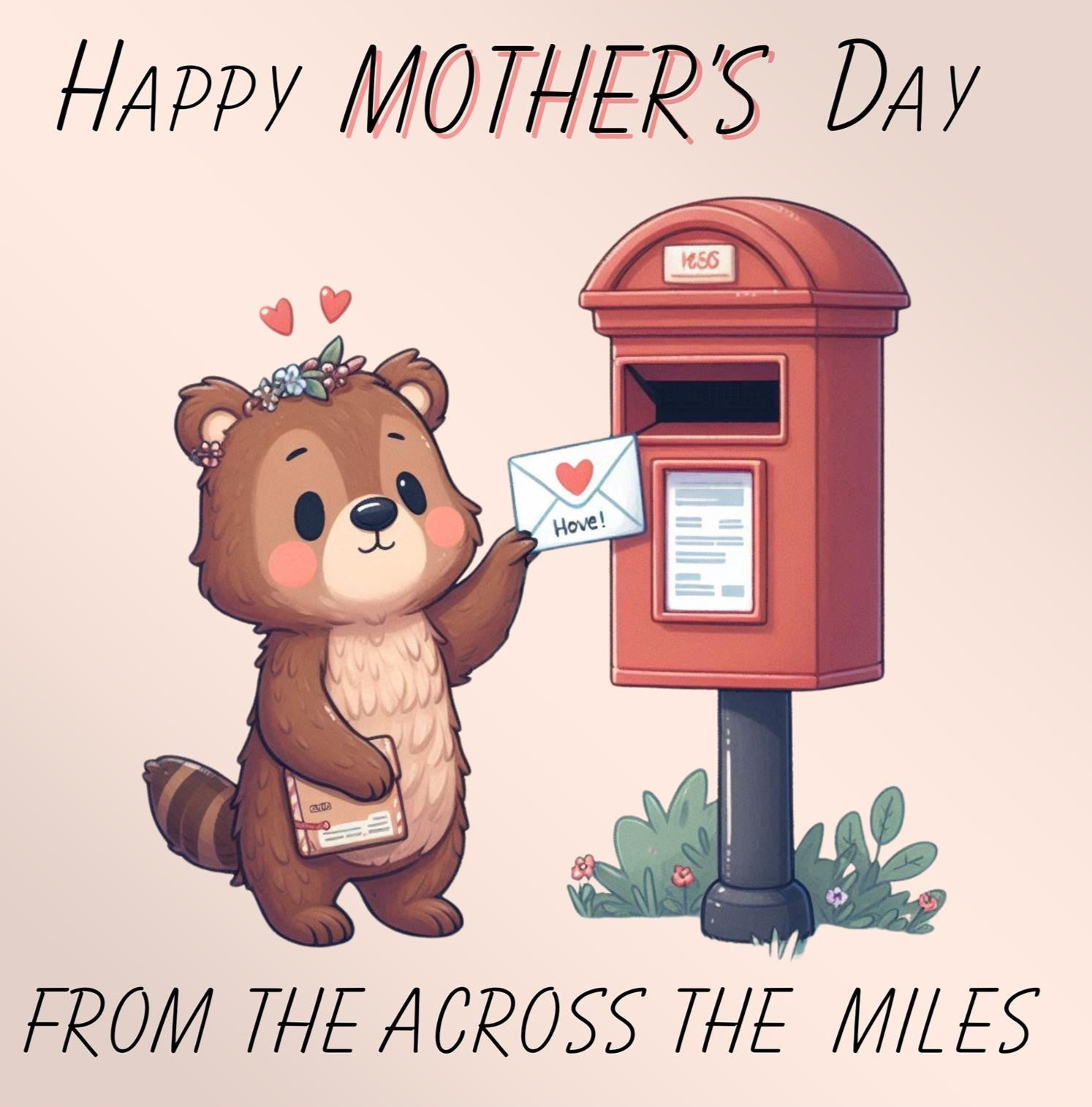 Mother's Day card,  Across the miles