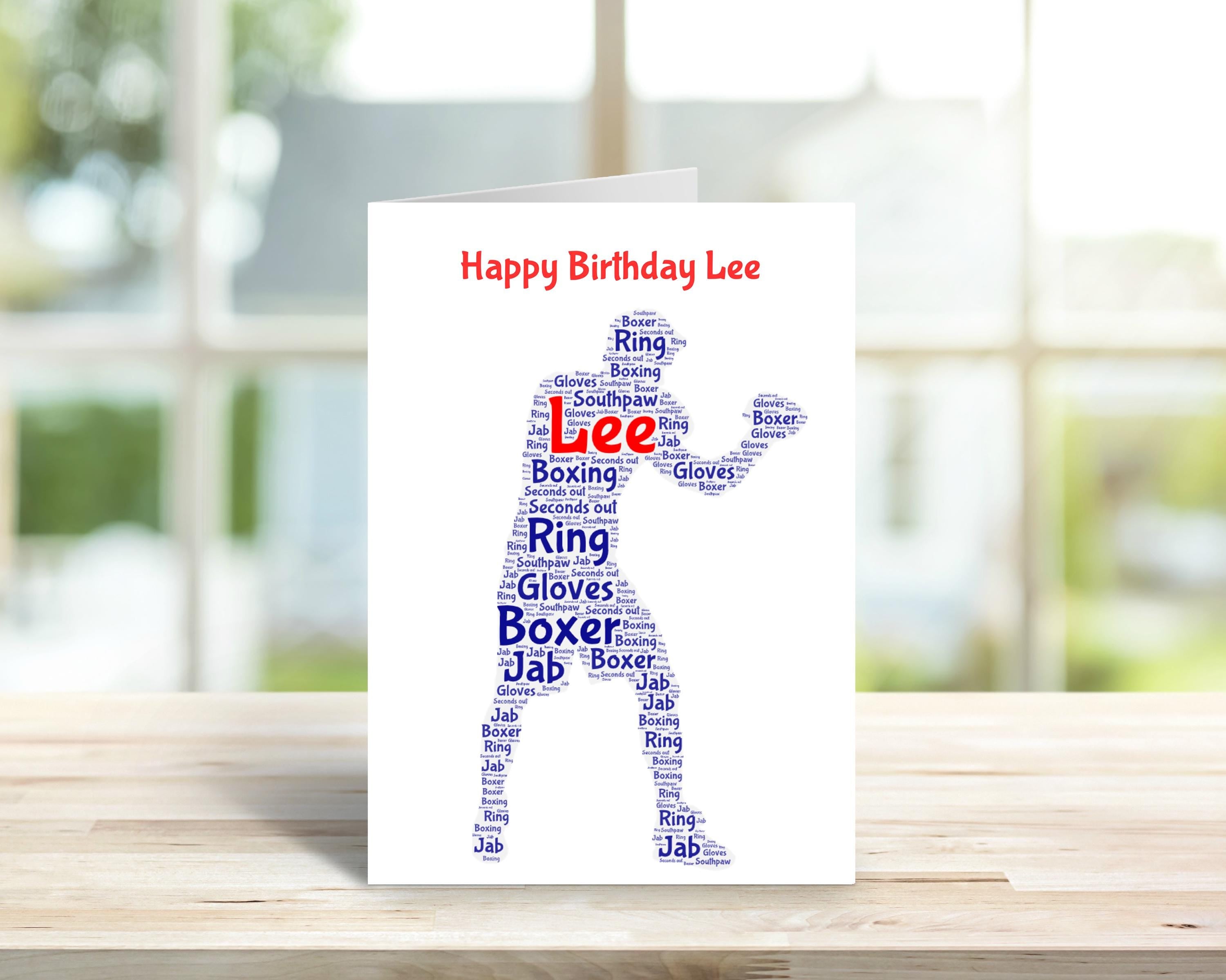 Personalised Boxer birthday card, word art | Home Gift |Boxing Cards | Personalised Family Gift | Boxing