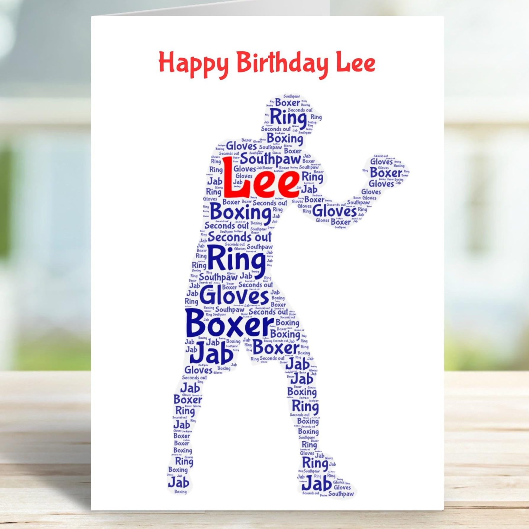 Personalised Boxer birthday card