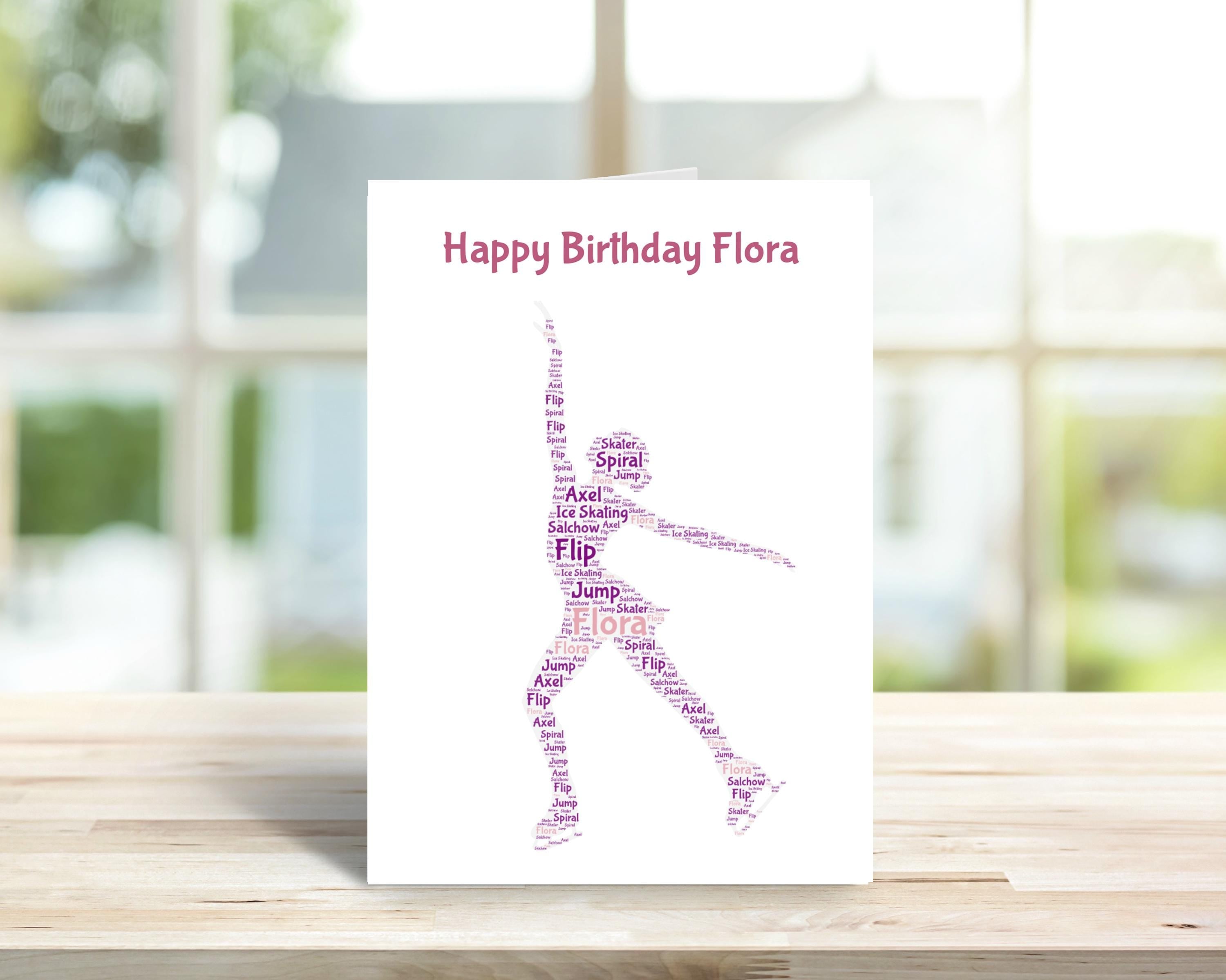 Personalised Ice skating birthday card, word art, Home Gift | ice skating Cards | Personalised Family Gift | Ice skating