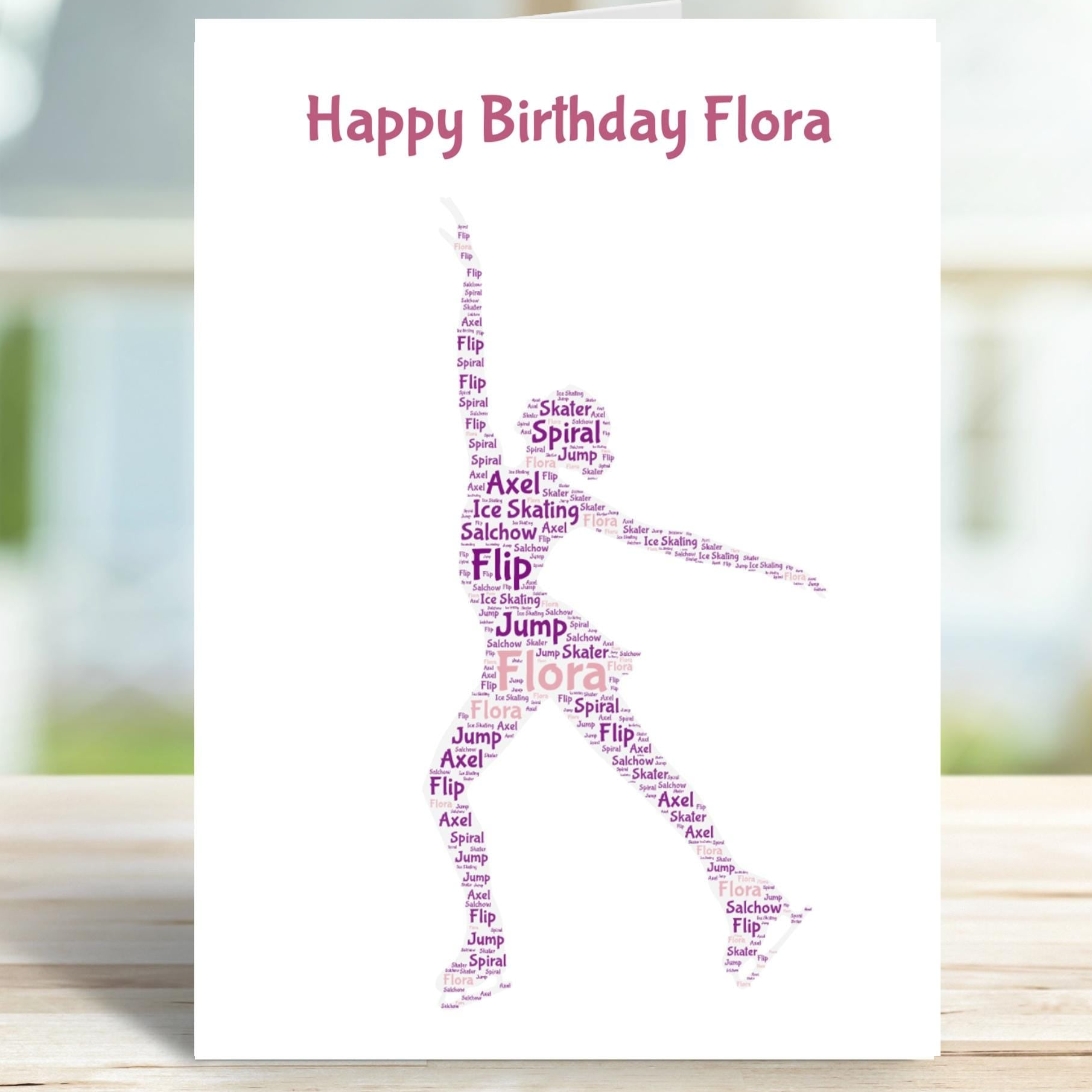 Personalised Ice skating birthday card