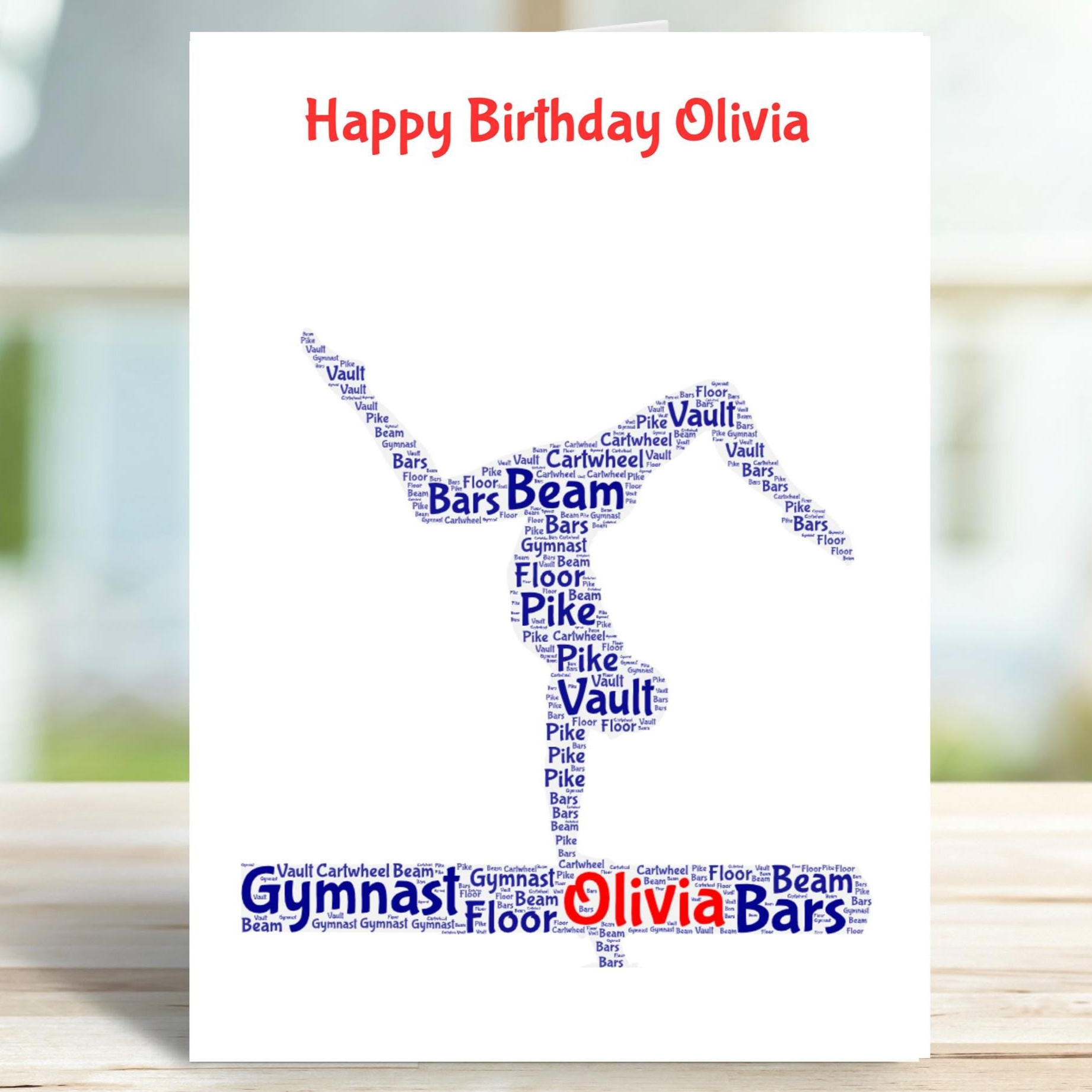 Personalised Gymnast birthday card