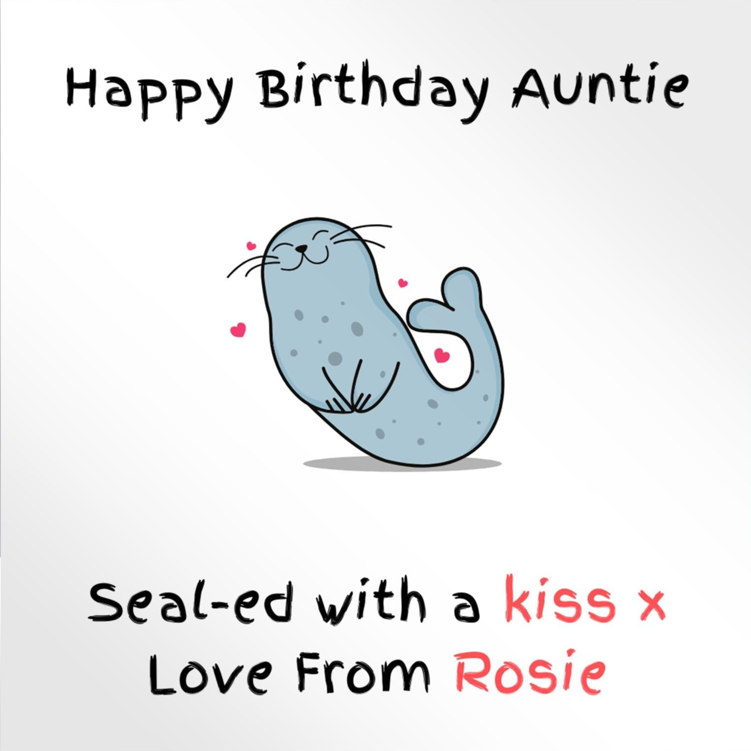 Personalised Auntie birthday card