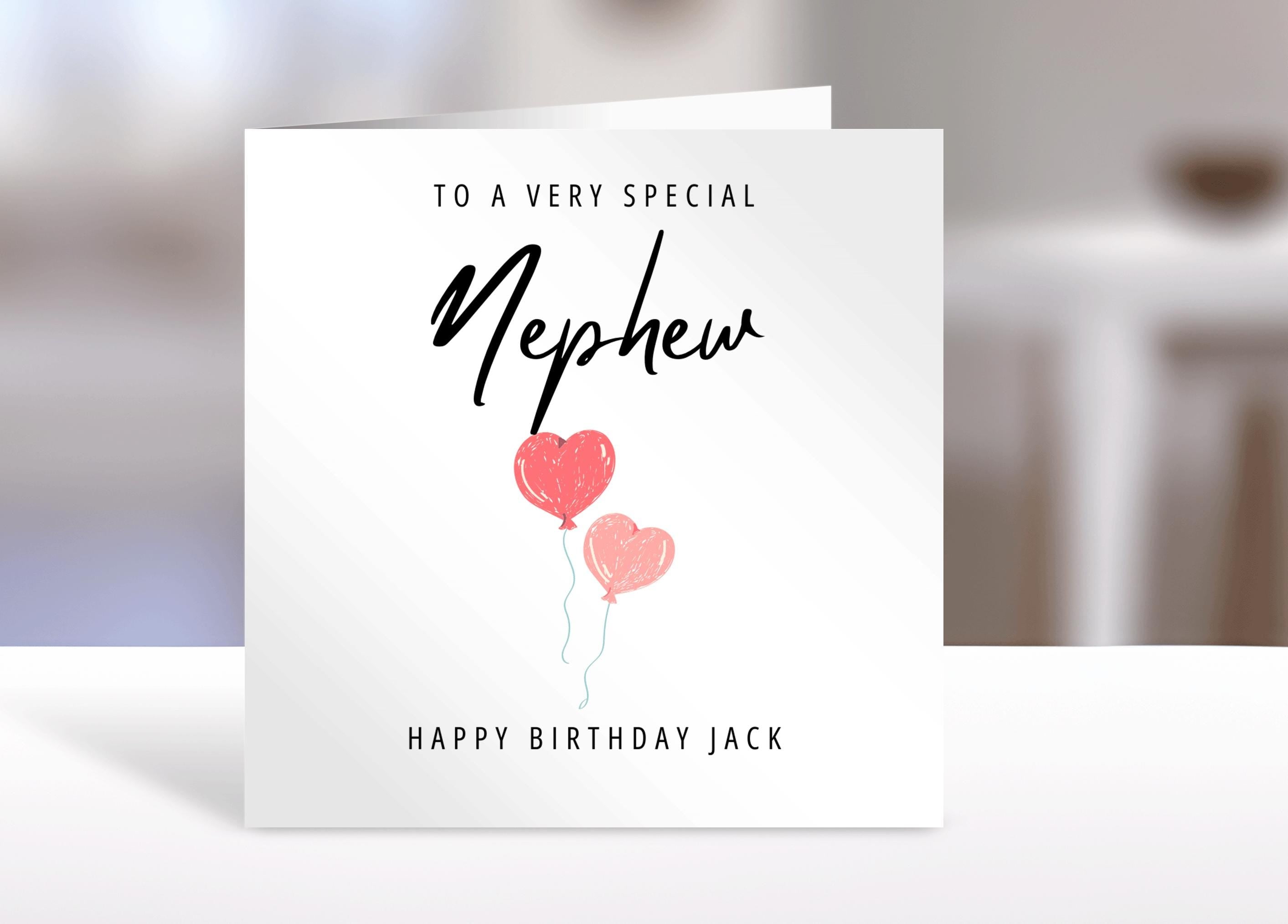 Personalised Nephew birthday card, balloons | nephew Gift | greeting Cards | birthday card for Nephew