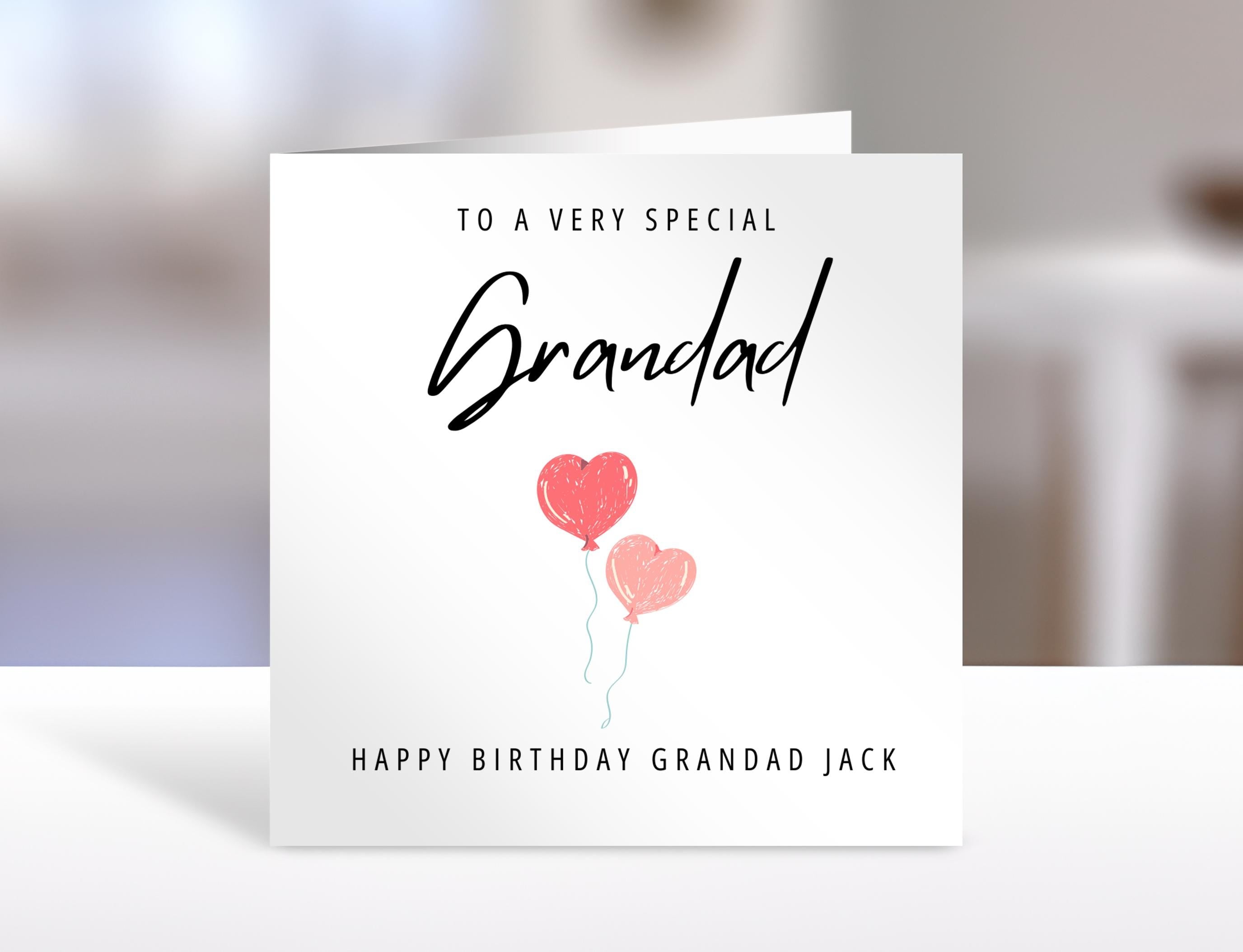 Personalised Grandad birthday card, balloons | grandad Gift | greeting Cards | birthday card for grandad