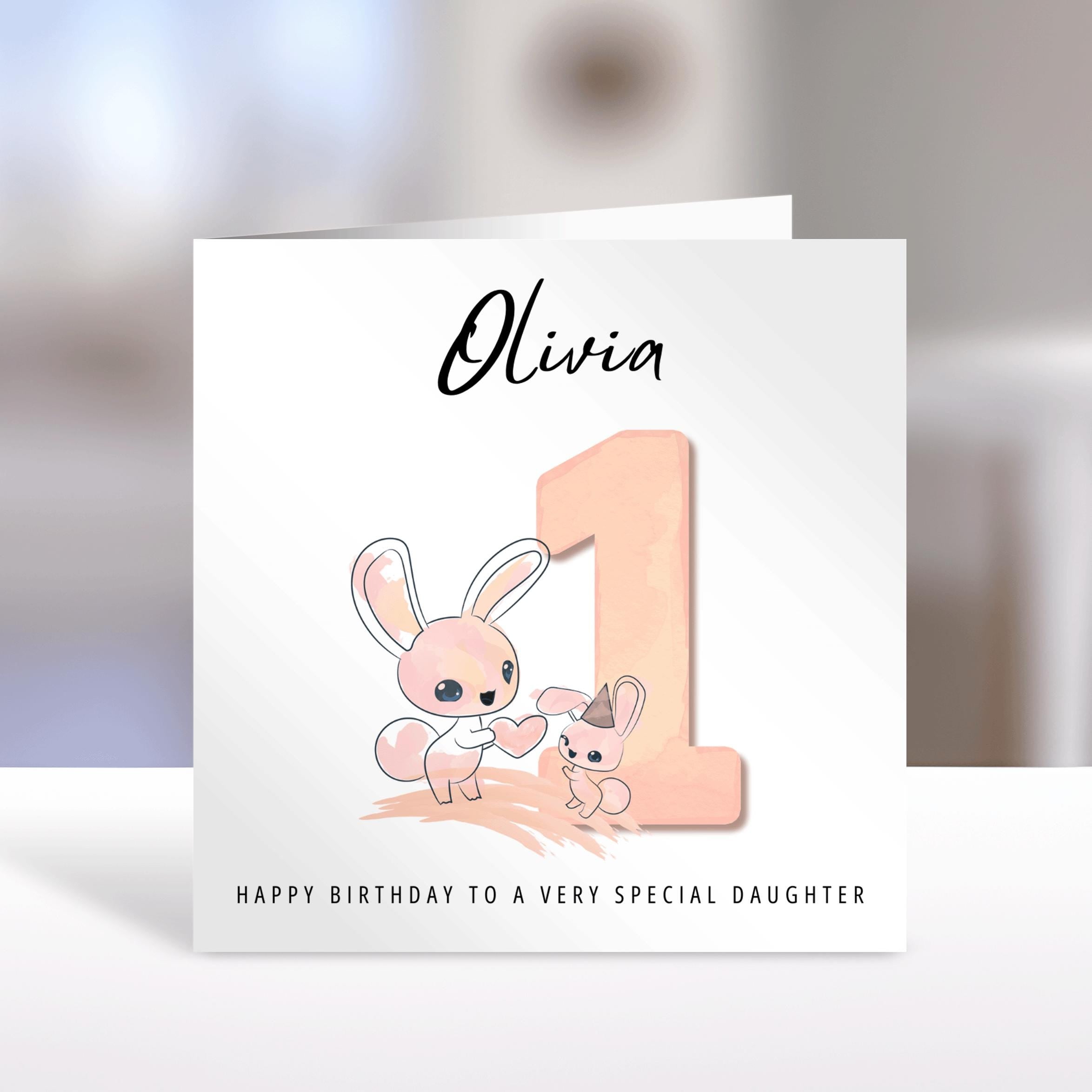 1st birthday card, Personalised, Niece, daughter, granddaughter card, greeting Cards