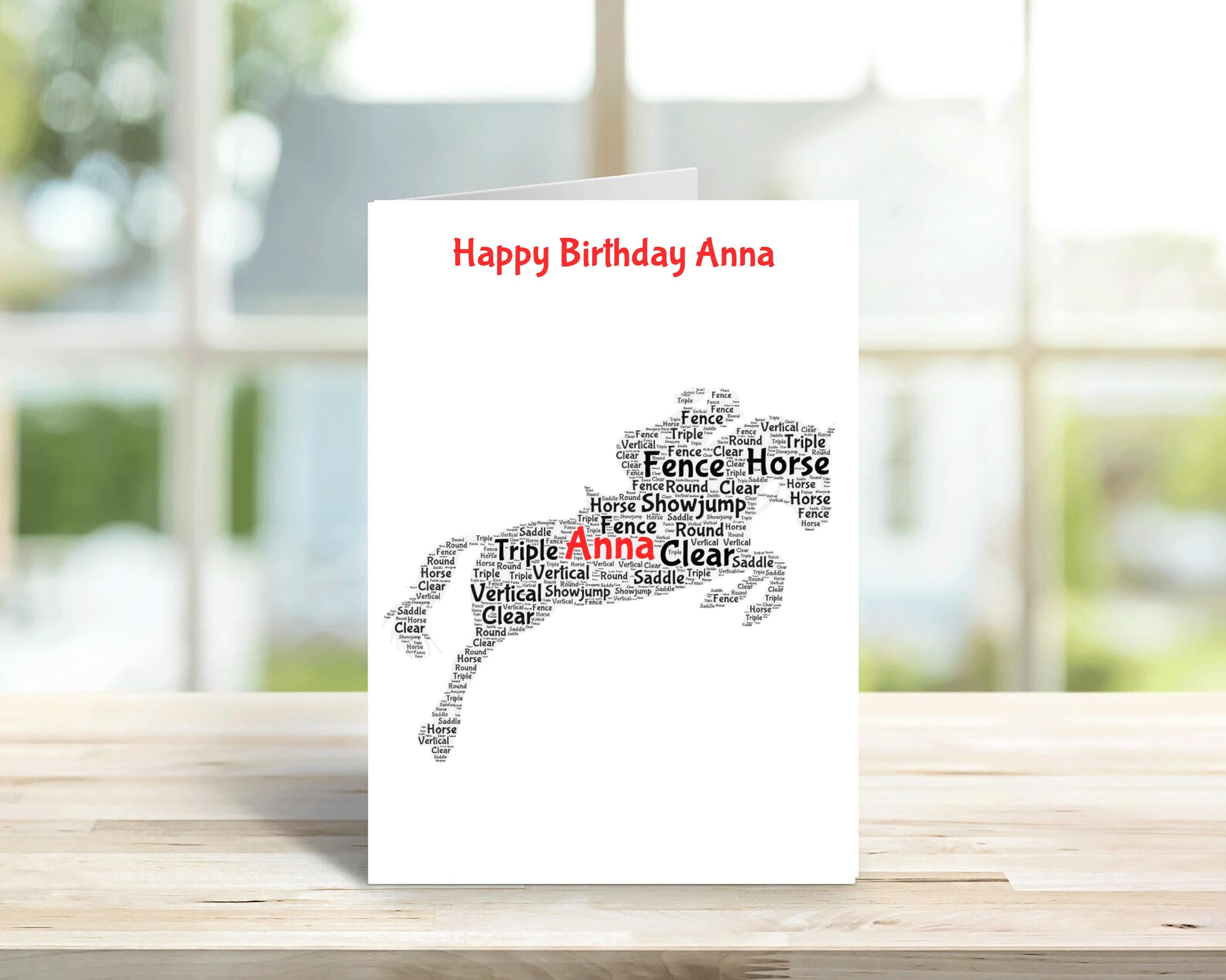 Showjumping Birthday Card | Personalised Horse Gift for Equestrian Lovers & Family Celebrations