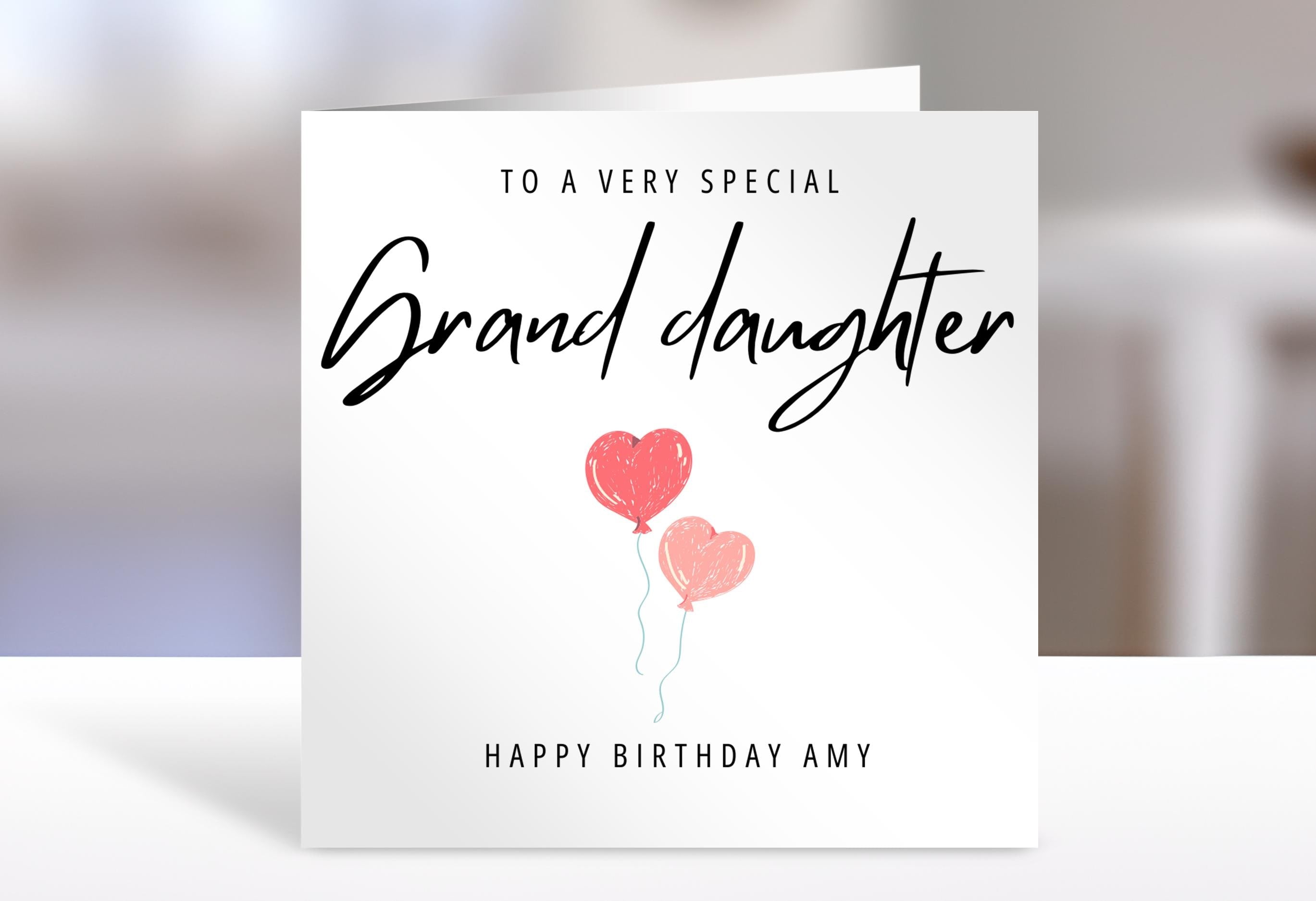 Happy Grand daughter Birthday Card - Cute Greeting Card for Kids & Fun Birthday Gift Ideas, balloon Design