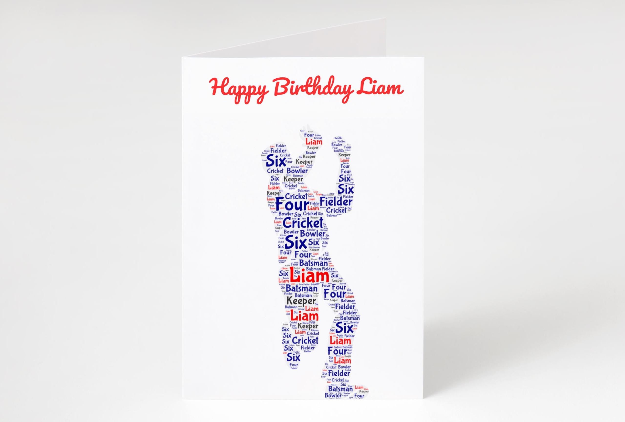 Personalised Cricket birthday card, left handed bowler | Home Gift | cricket Cards | Personalised Family Gift | Cricket