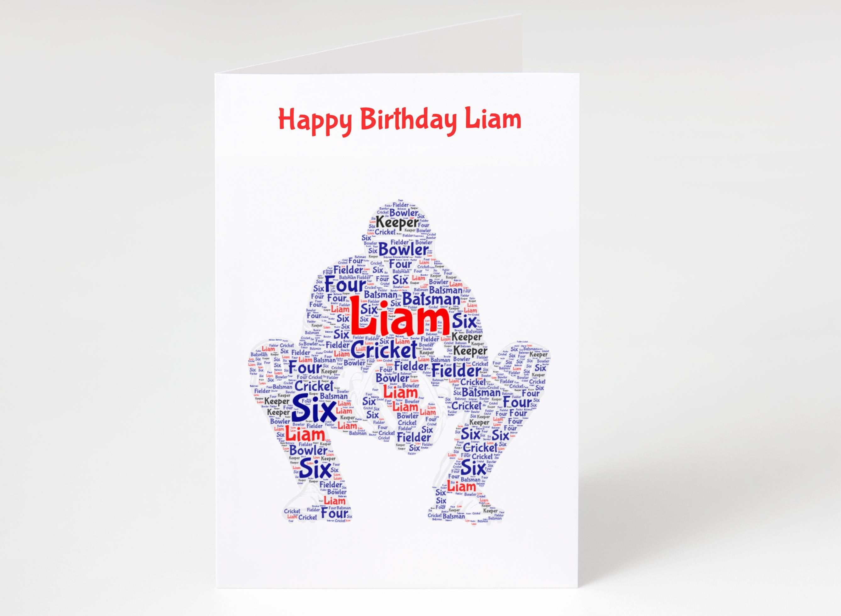 Personalised Cricket birthday card, wicket keeper version | Home Gift | cricket Cards | Personalised Family Gift | Cricket